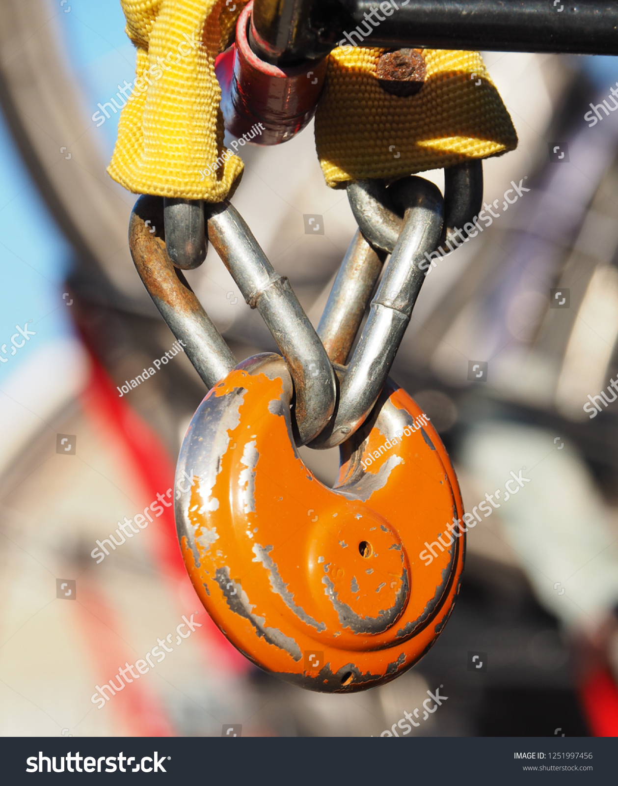 orange bike lock