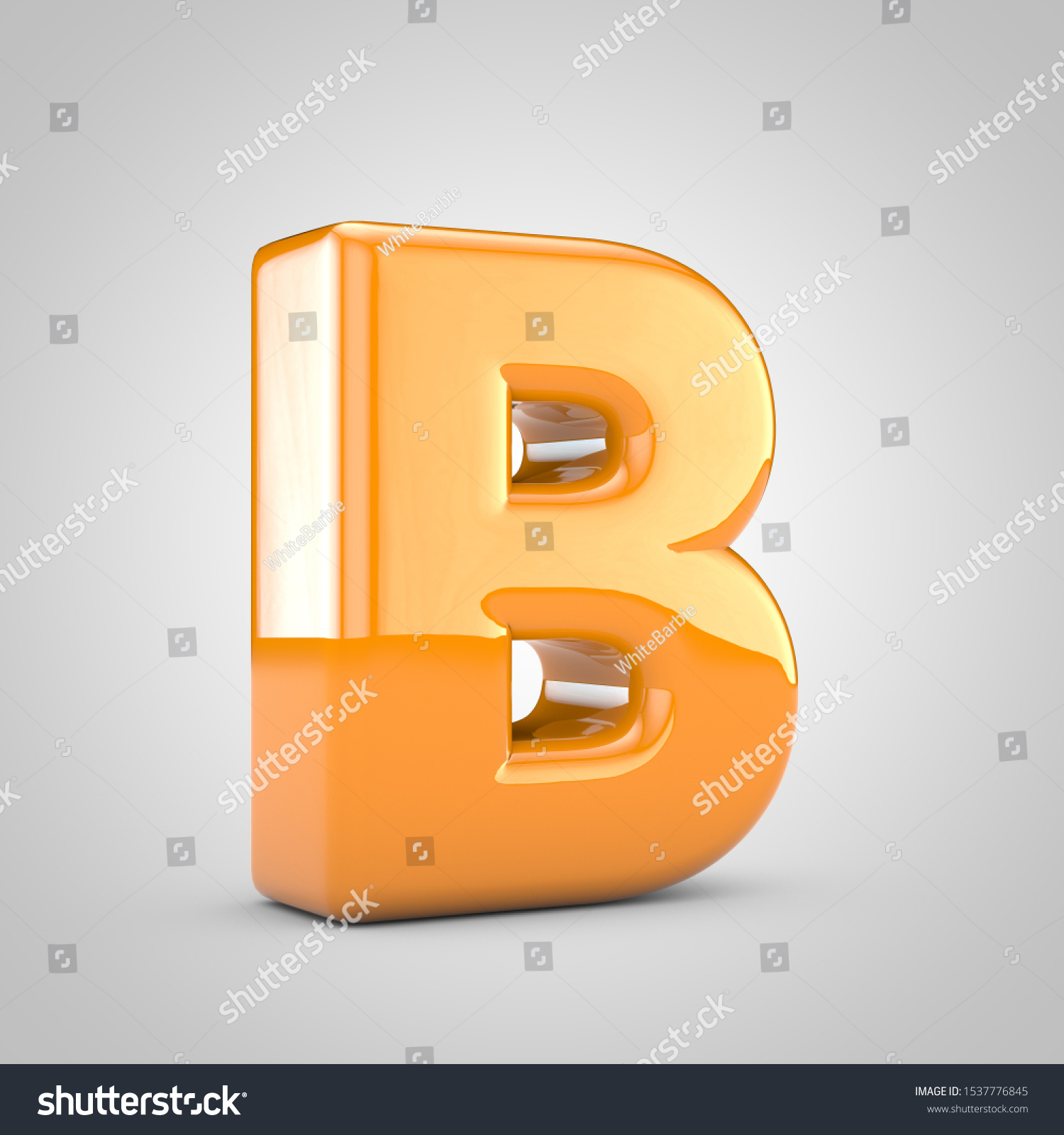 Orange 3d Letter B Uppercase Isolated Stock Illustration 1537776845