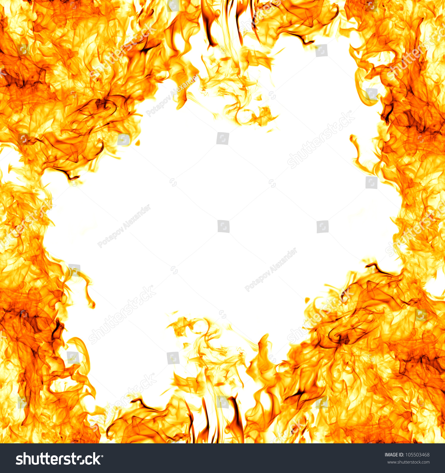 Orange Flame Frame Isolated On White Stock Photo 105503468 - Shutterstock