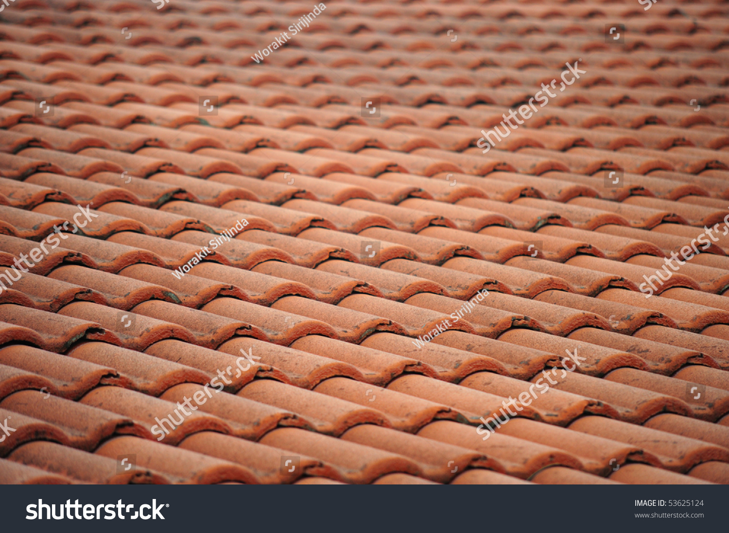 Orange Roof Tile Pattern Stock Photo 53625124 : Shutterstock