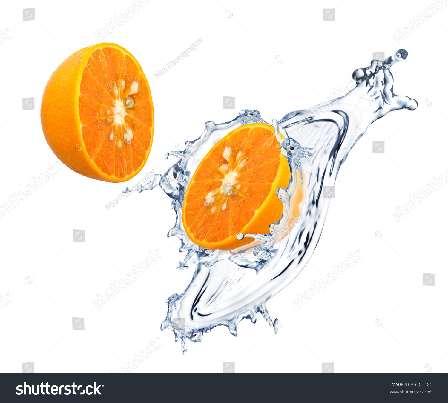 Orange Slices Water Splash Stock Photo 86200180 - Shutterstock