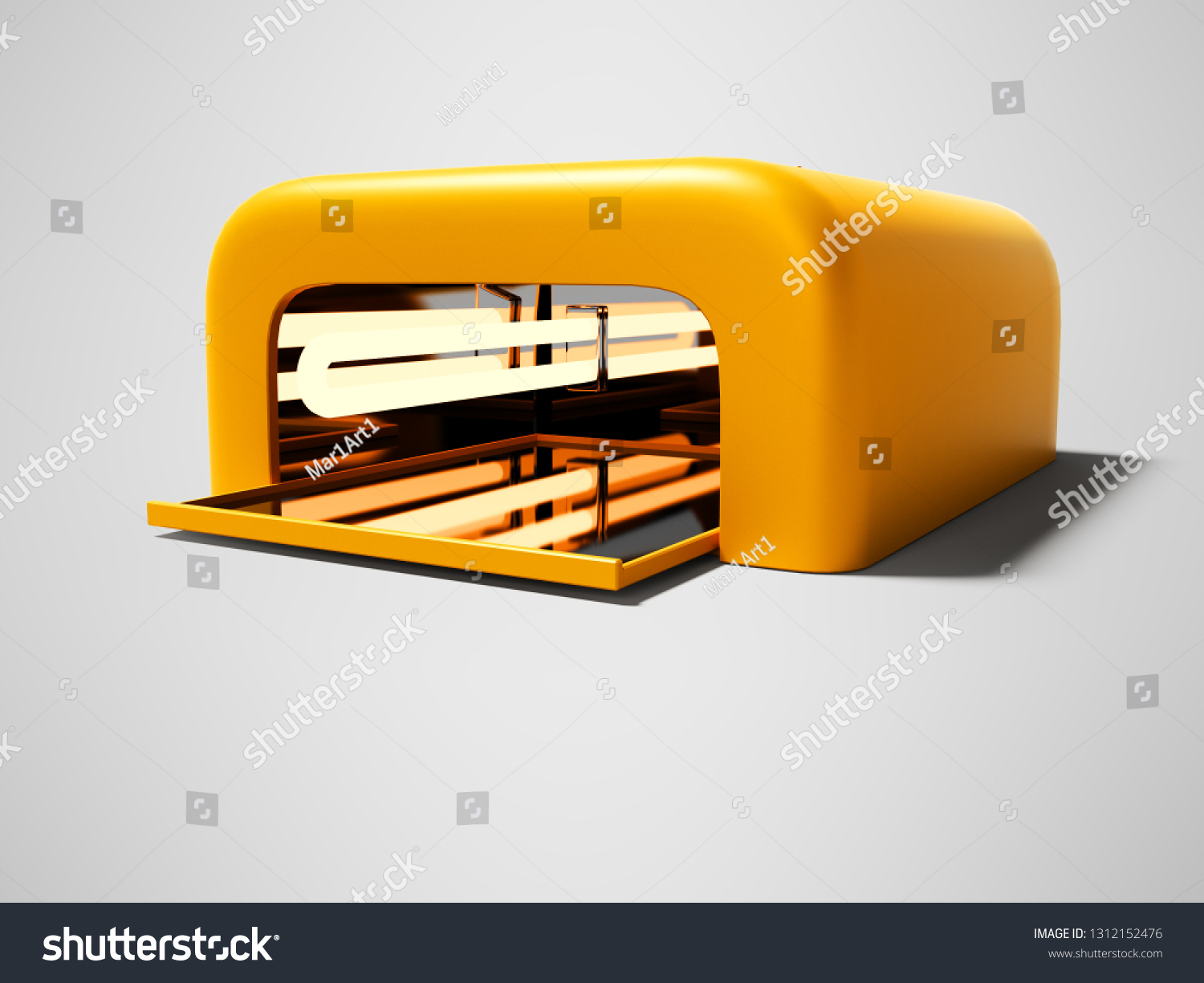 Orange Ultraviolet Lamp Drying Gel Varnish Objects Stock Image