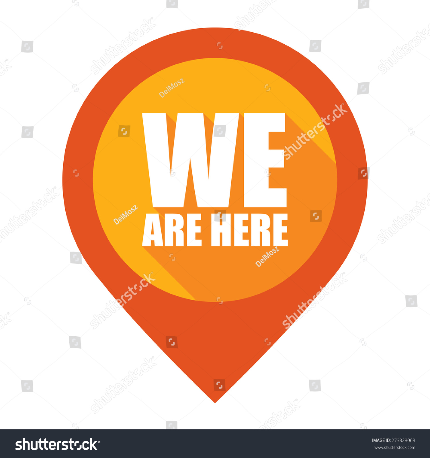Orange We Here Map Pointer Icon Stock Illustration 273828068