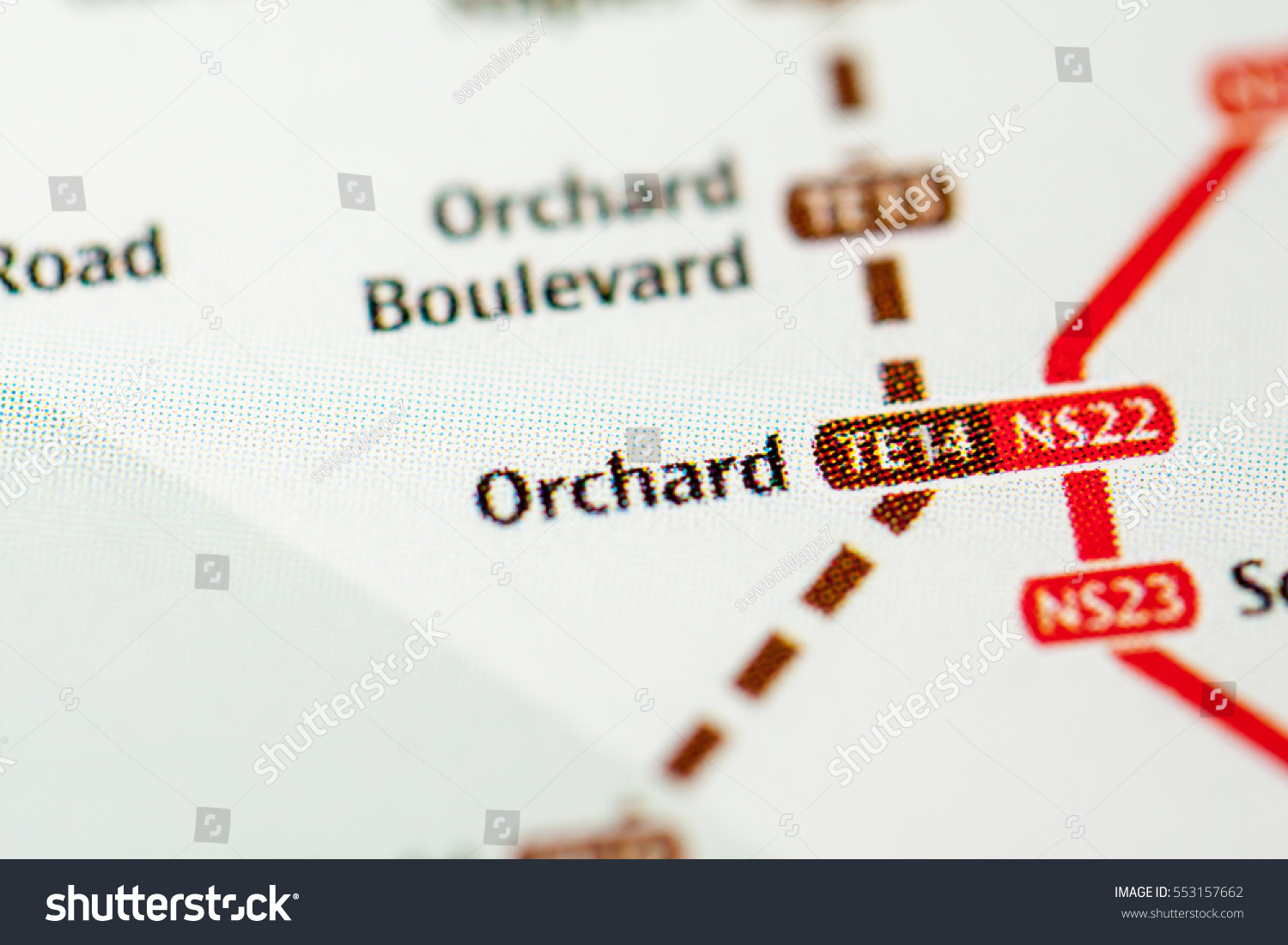 Orchard Station Singapore Metro Map Stock Photo (Edit Now) 553157662