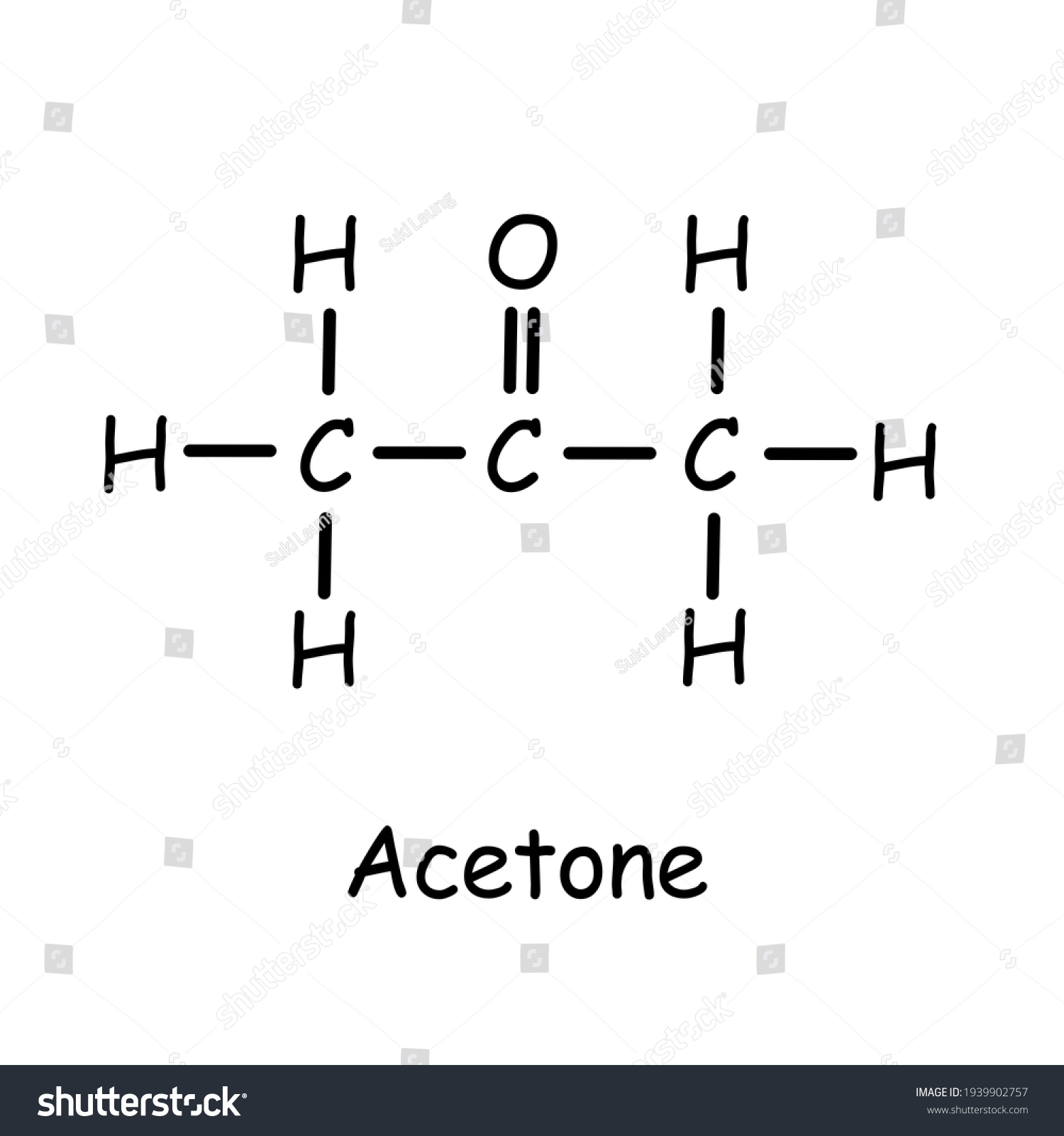 Organic Compound Acetone Structure Icon Logo Stock Illustration ...