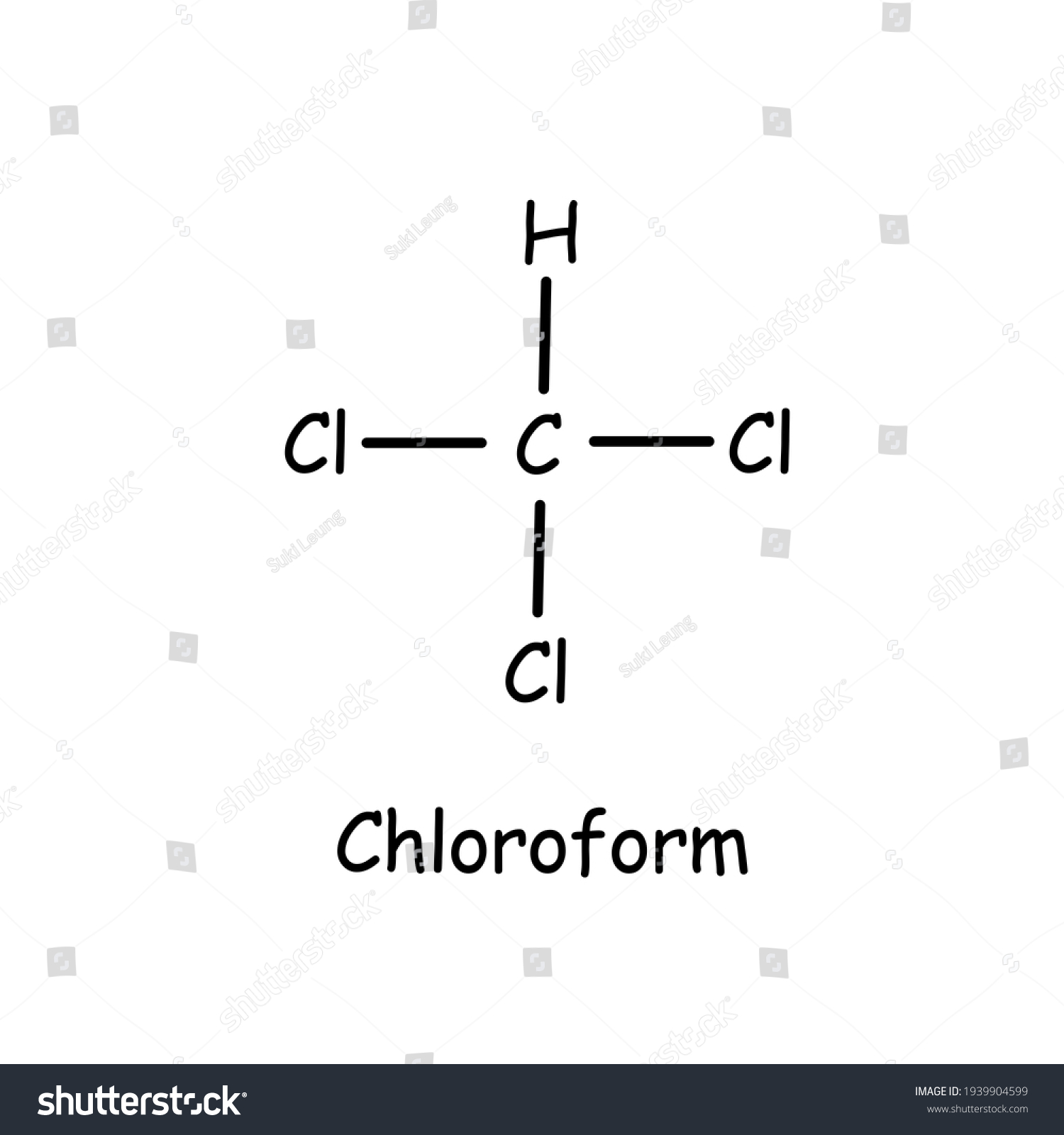 Organic Compound Chloroform Structure Icon Logo Stock Illustration ...