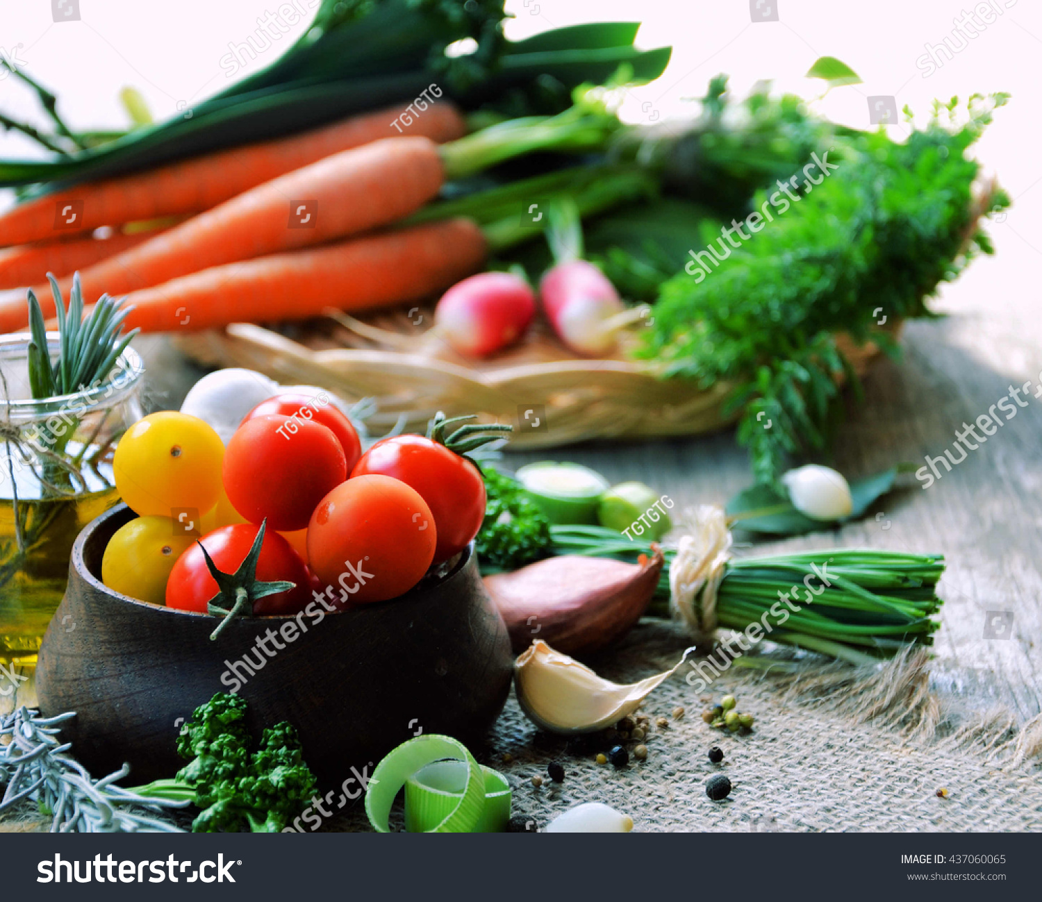Organic Vegetables Healthy Cooking Concept Rustic Style Food Styling Organic Vegetables Healthy Cooking Concept Rustic Style Food Styling