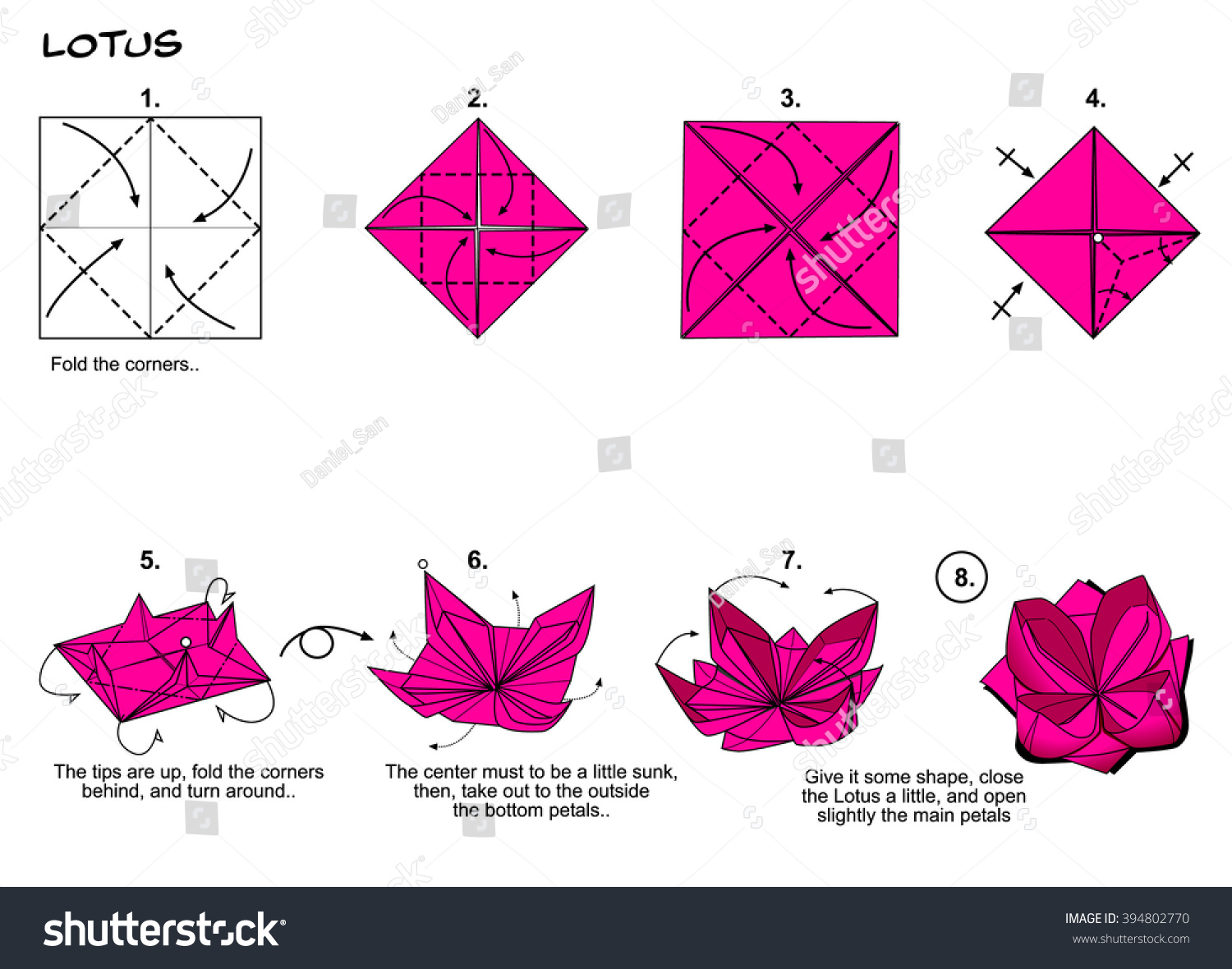 Origami Flower Diagrams