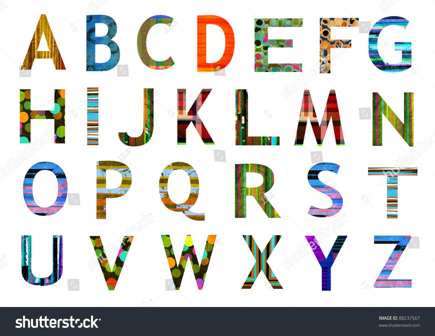 Original Alphabet Letters Collection Various Colorful Stock ...