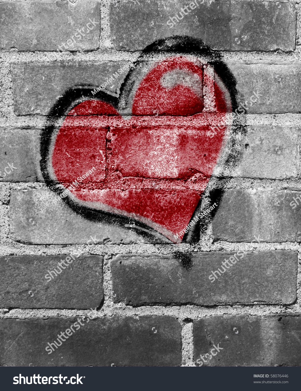 Original Graffiti Illustration Heart Layered Photograph Stock ...