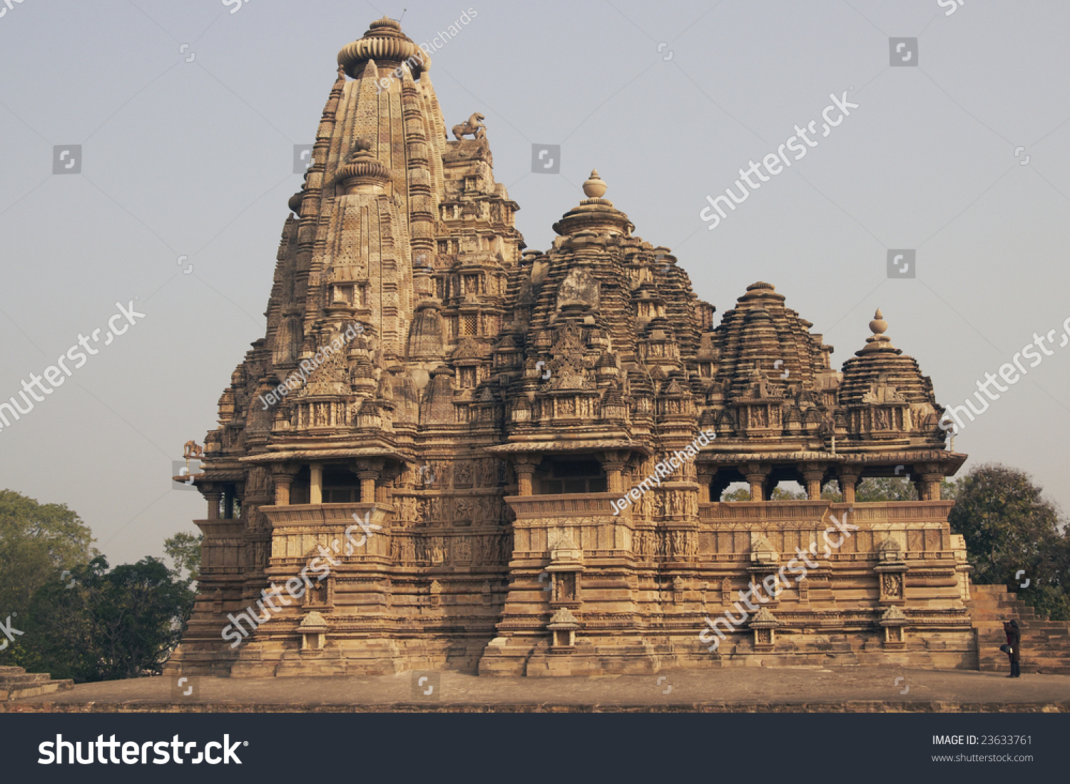 Ornately Decorated Vishvanatha Hindu Temple At Khajuraho, India. 11th ...