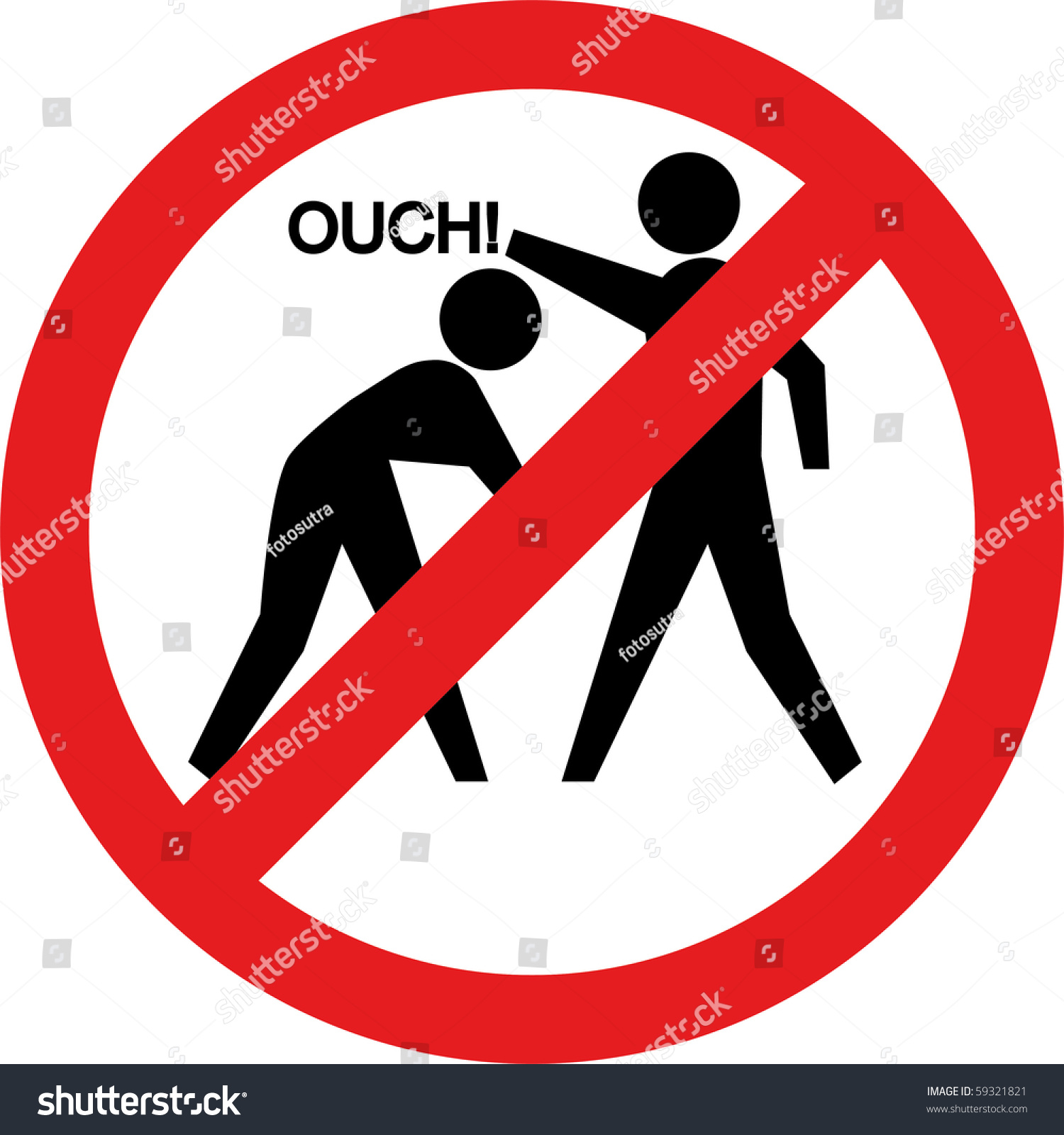 Ouch Sign Hitting Beating Forbidden No Stock Photo 59321821 - Shutterstock