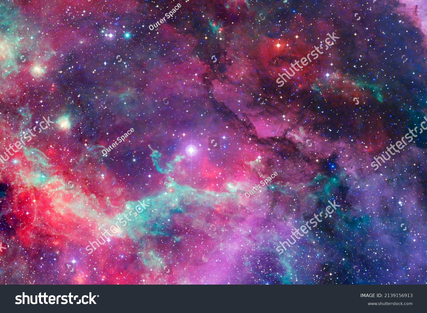 Outer Space Art Starfield Awesome Nebulae Stock Photo 2139156913 ...