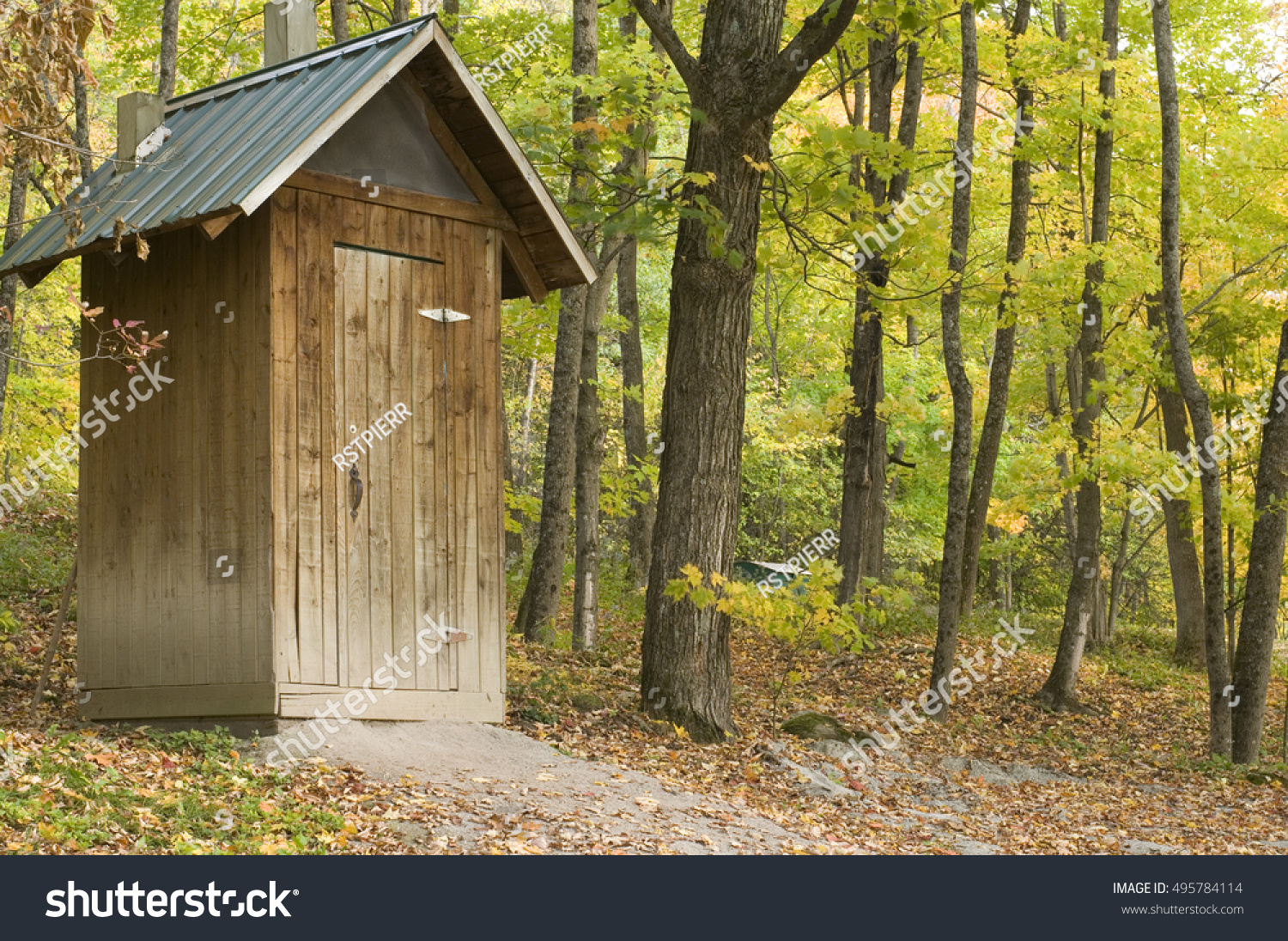 Outhouse With Fall Foliage Stock Photo 495784114 : Shutterstock