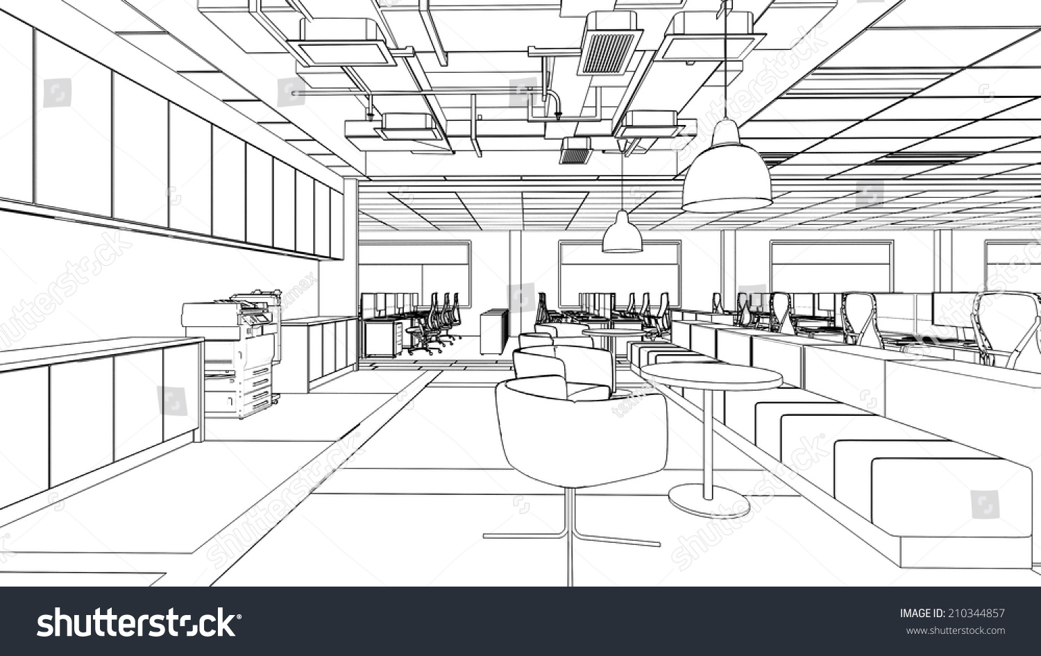 Outline Sketch Interior Pantry Area Clipping Stock Illustration 210344857