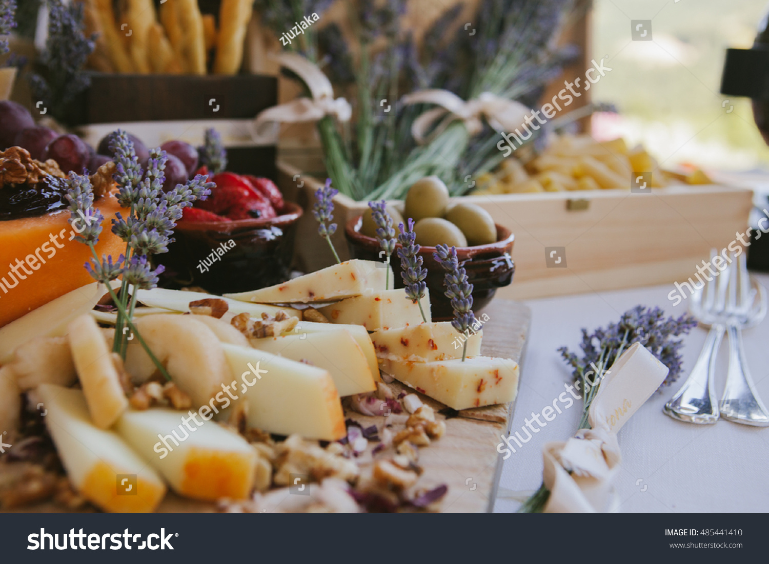 Outside Wedding Reception Catering Served Rustic Stock Photo Edit