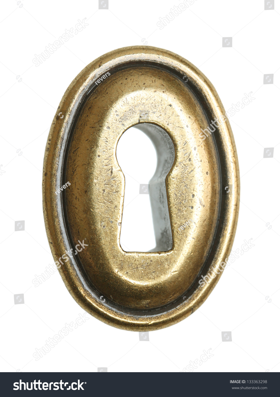 Oval Keyhole Isolated On A White Background. Stock Photo 133363298 ...