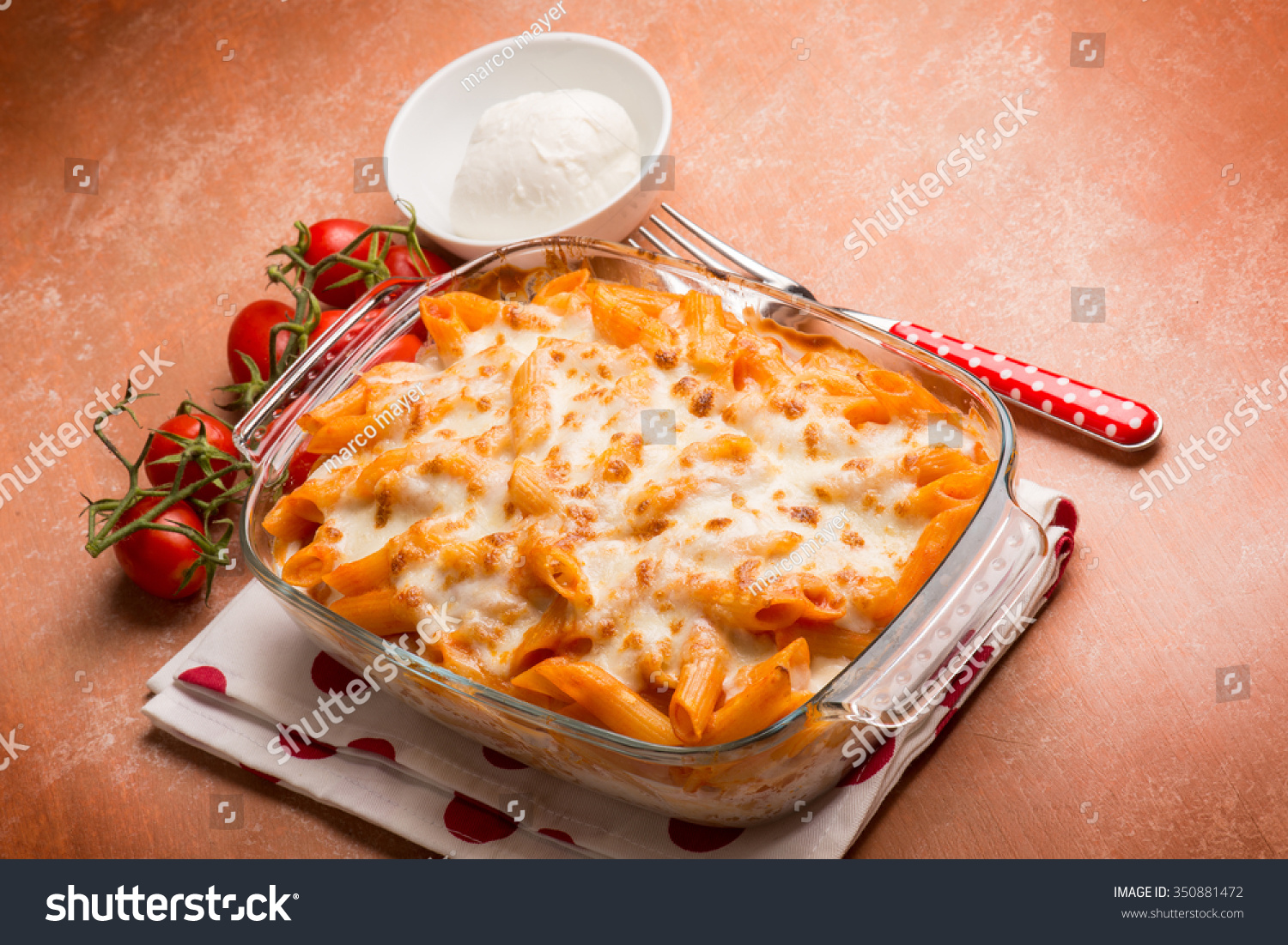 Oven Pasta Pizzaiola Tomato Mozzarella Stock Photo Edit Now