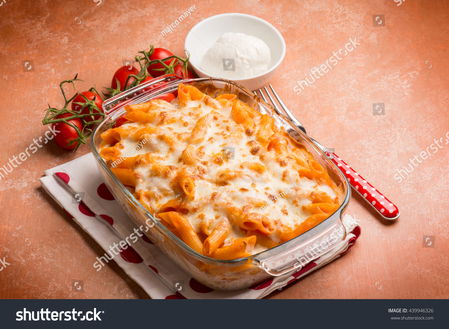 Oven Pasta Pizzaiola Tomato Mozzarella Stock Photo Edit Now