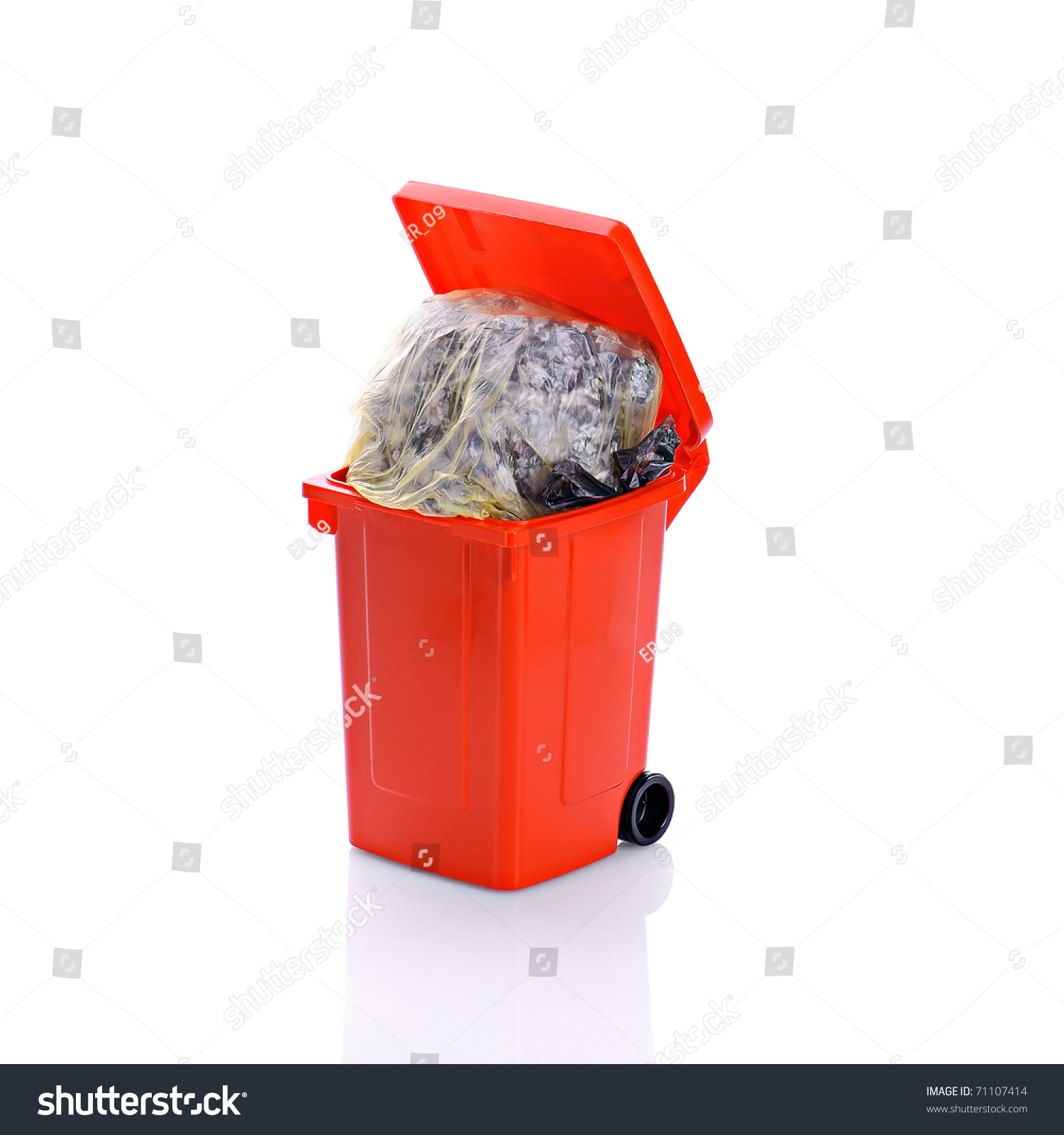 Overflowing Garbage Bin Stock Photo (Edit Now) 71107414