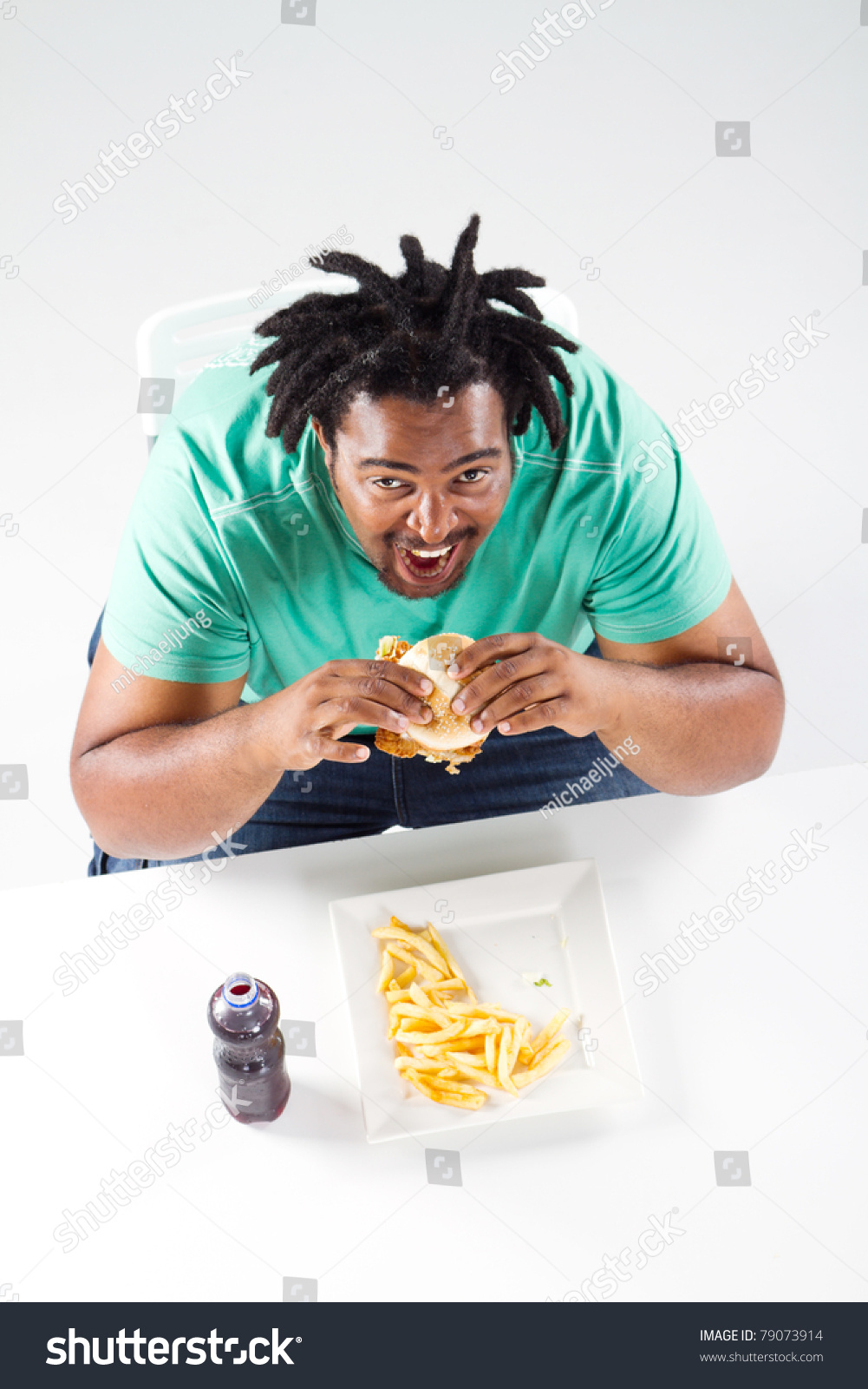 Overhead View Fat African American Man Stock Photo 79073914 - Shutterstock