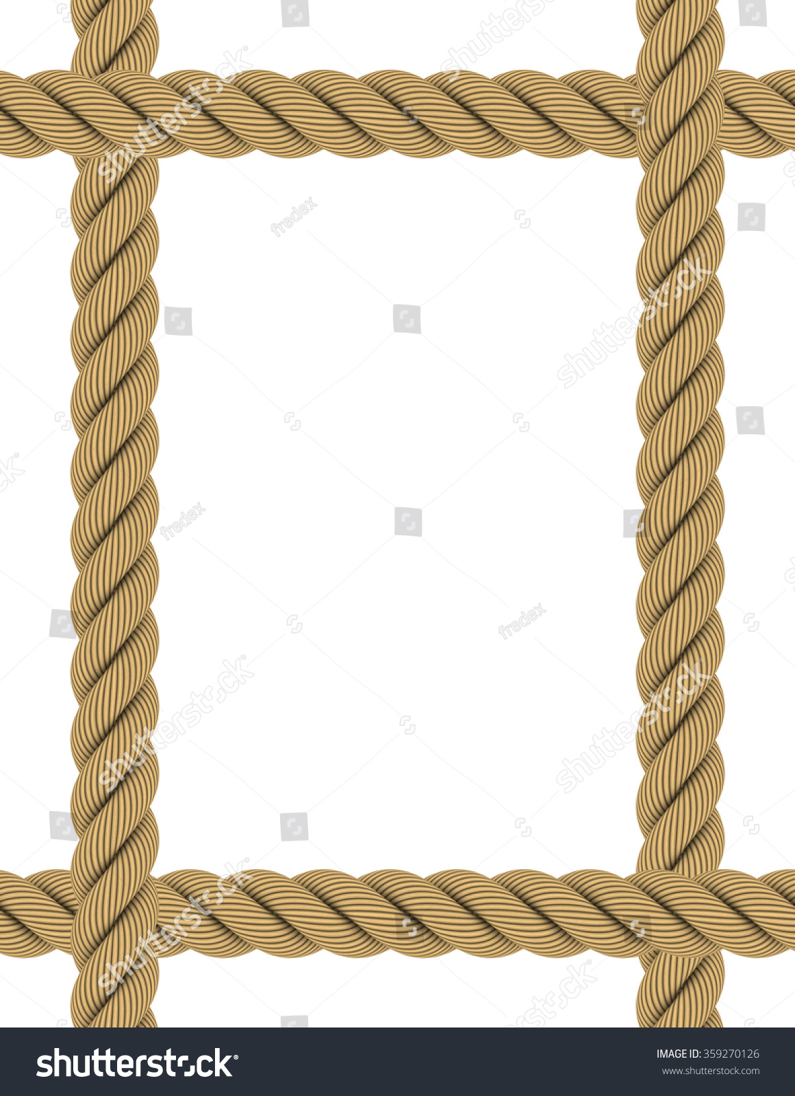 Overlapping A4 Rectangular Rope Frame Isolated Stock Illustration ...