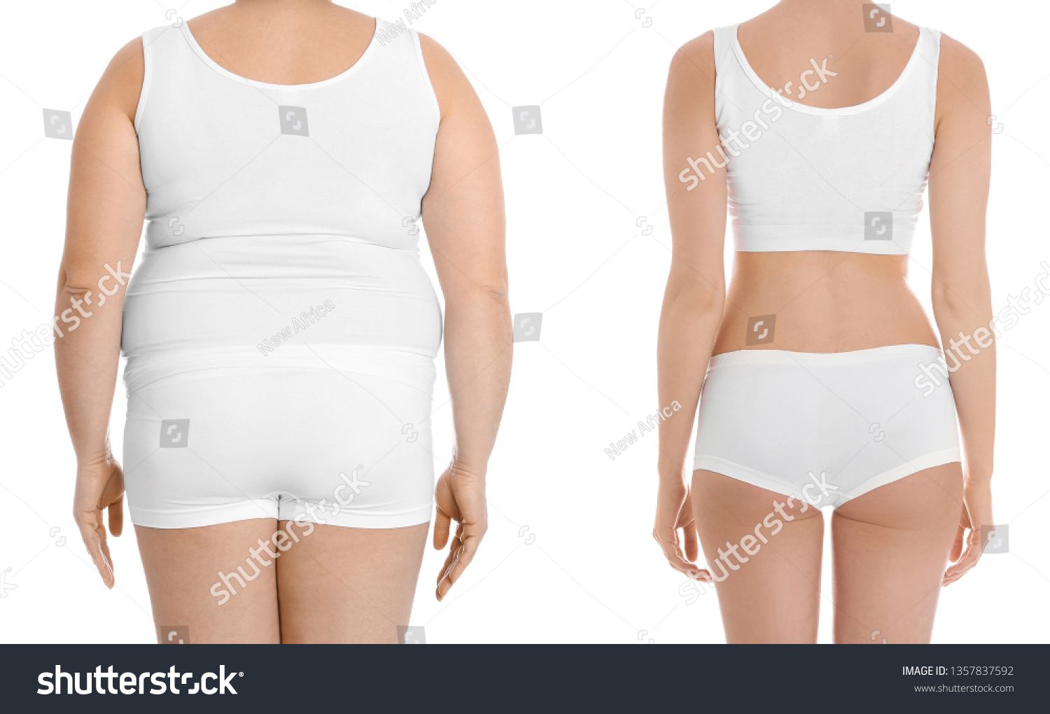 Overweight Woman Before After Weight Loss Stock Photo Shutterstock