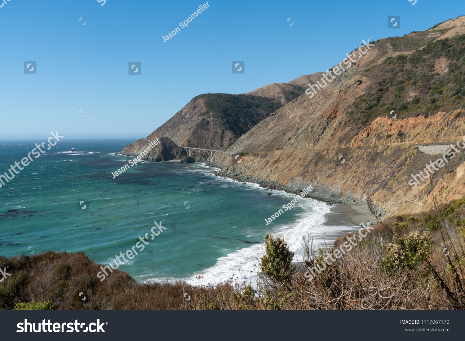 Pacific Coast Highway Ocean Side View Stock Photo (edit Now) 1717067170