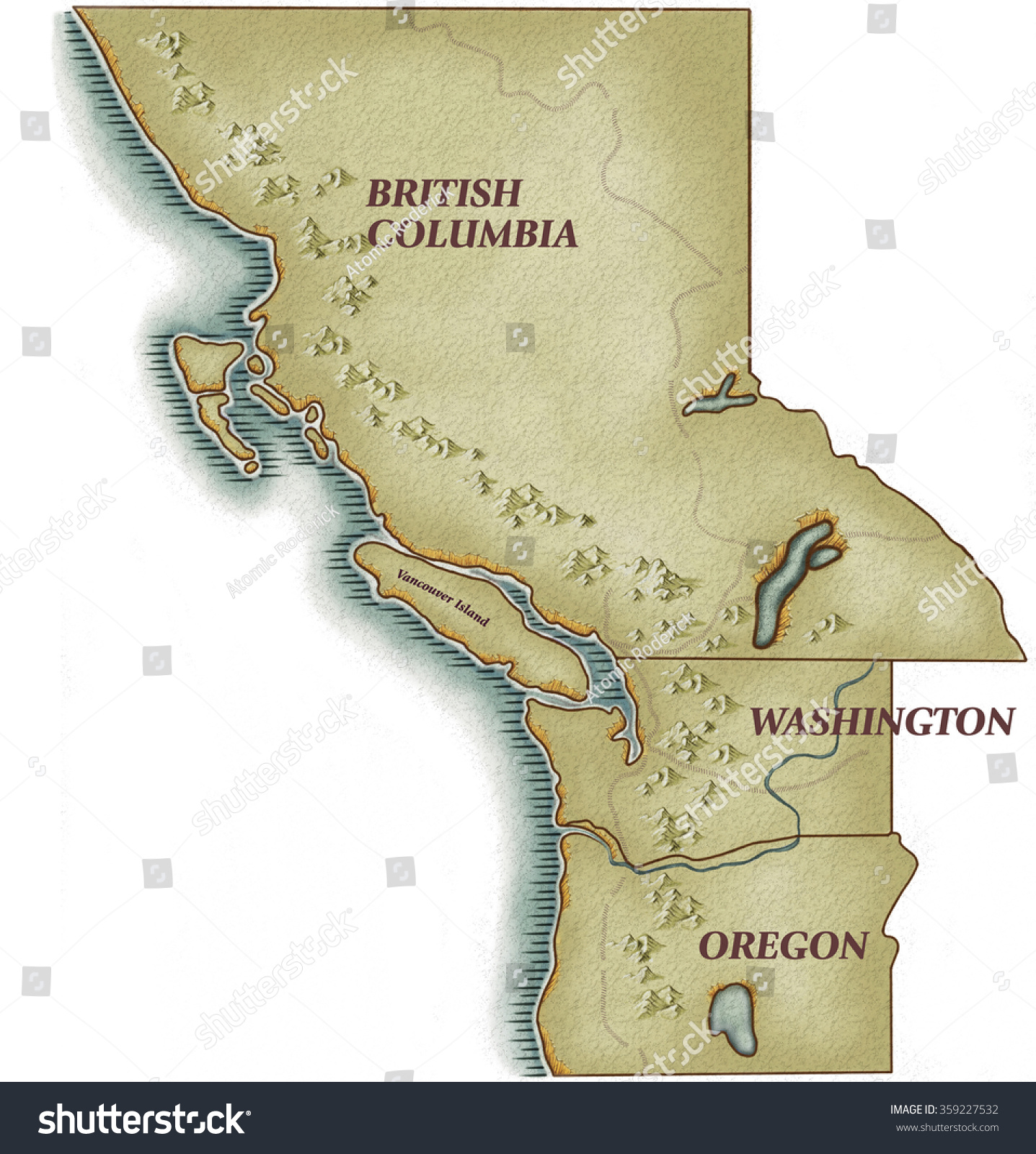 Pacific Coast Canada Map Pacific Coast Map British Columbia Canada Stock Illustration 359227532 |  Shutterstock