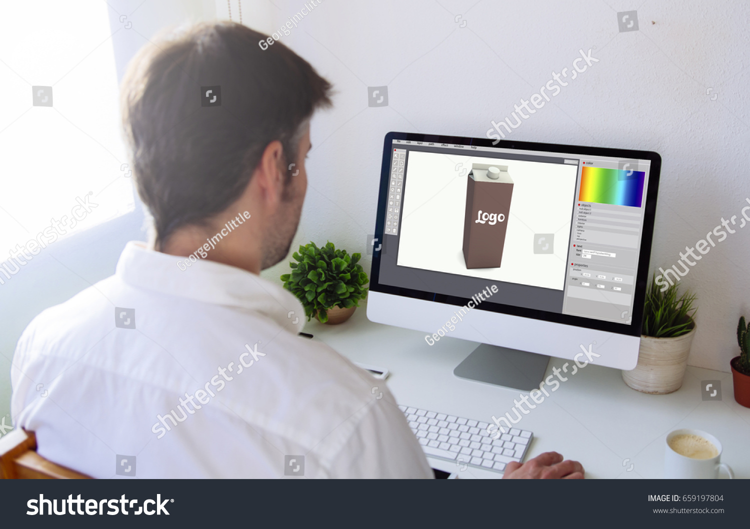 Packaging Designer Working On Computer Stock Photo Edit Now