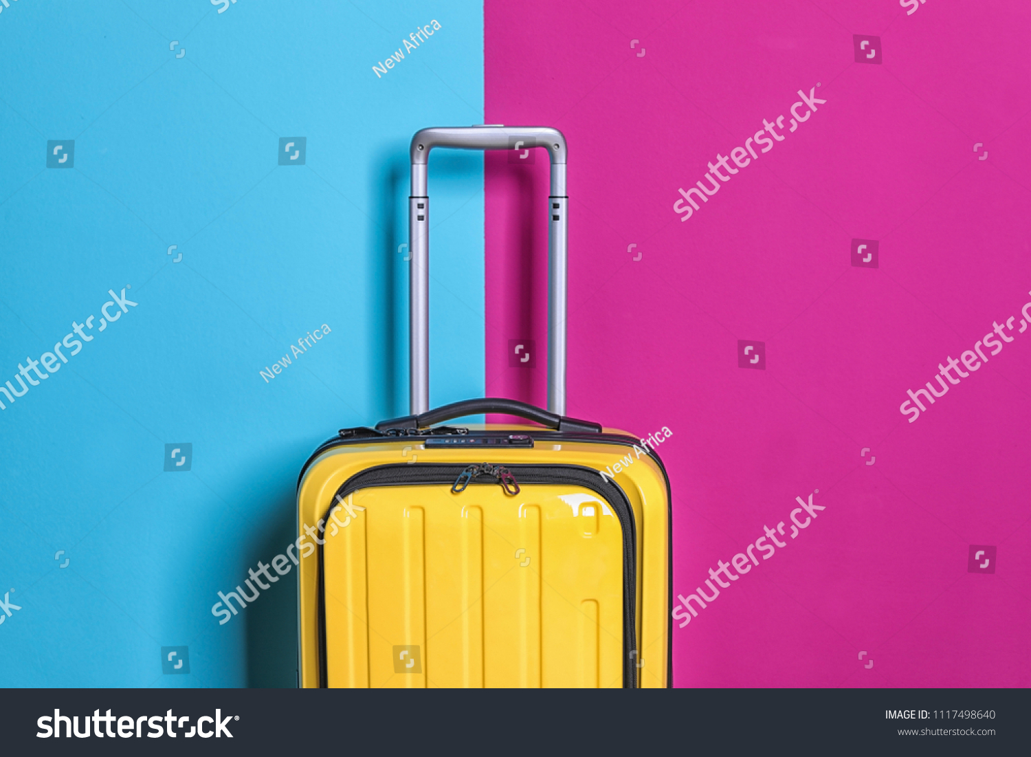 bright yellow luggage