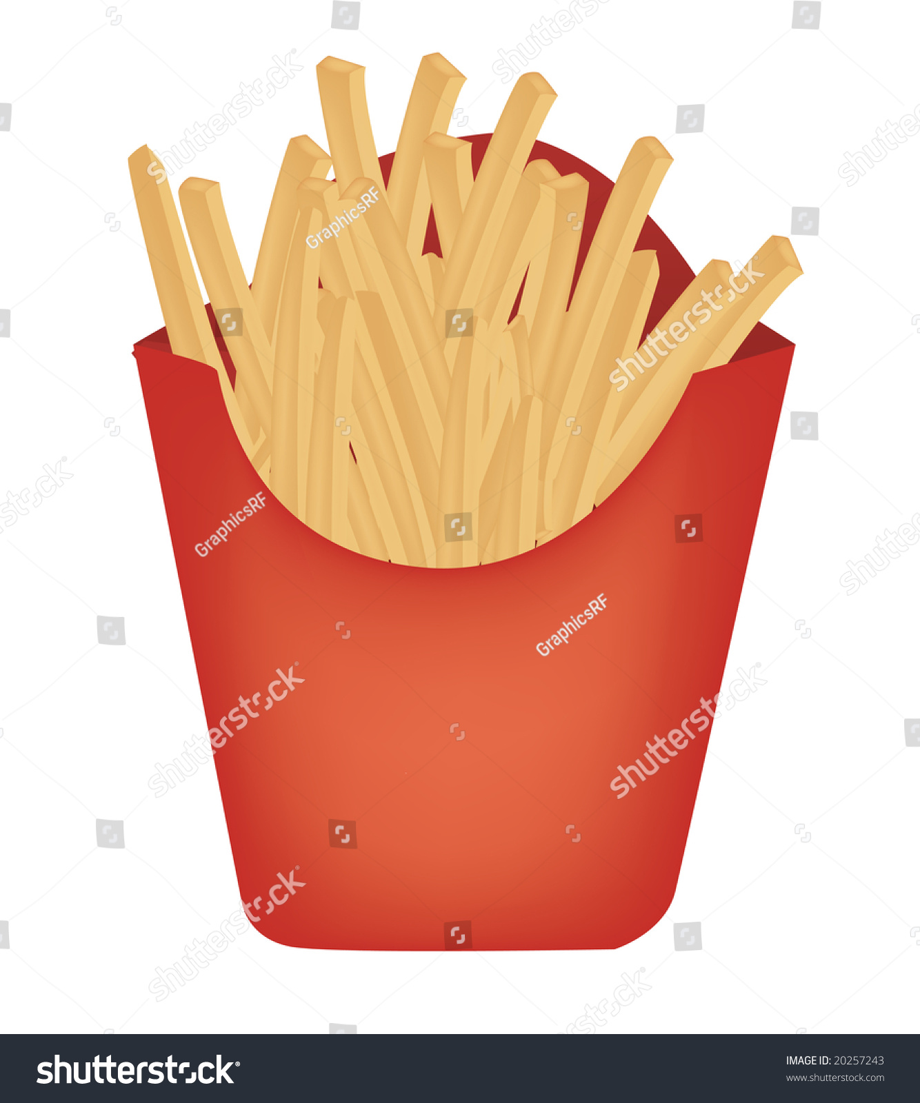 Packet Of French Fries Illustration - 20257243 : Shutterstock