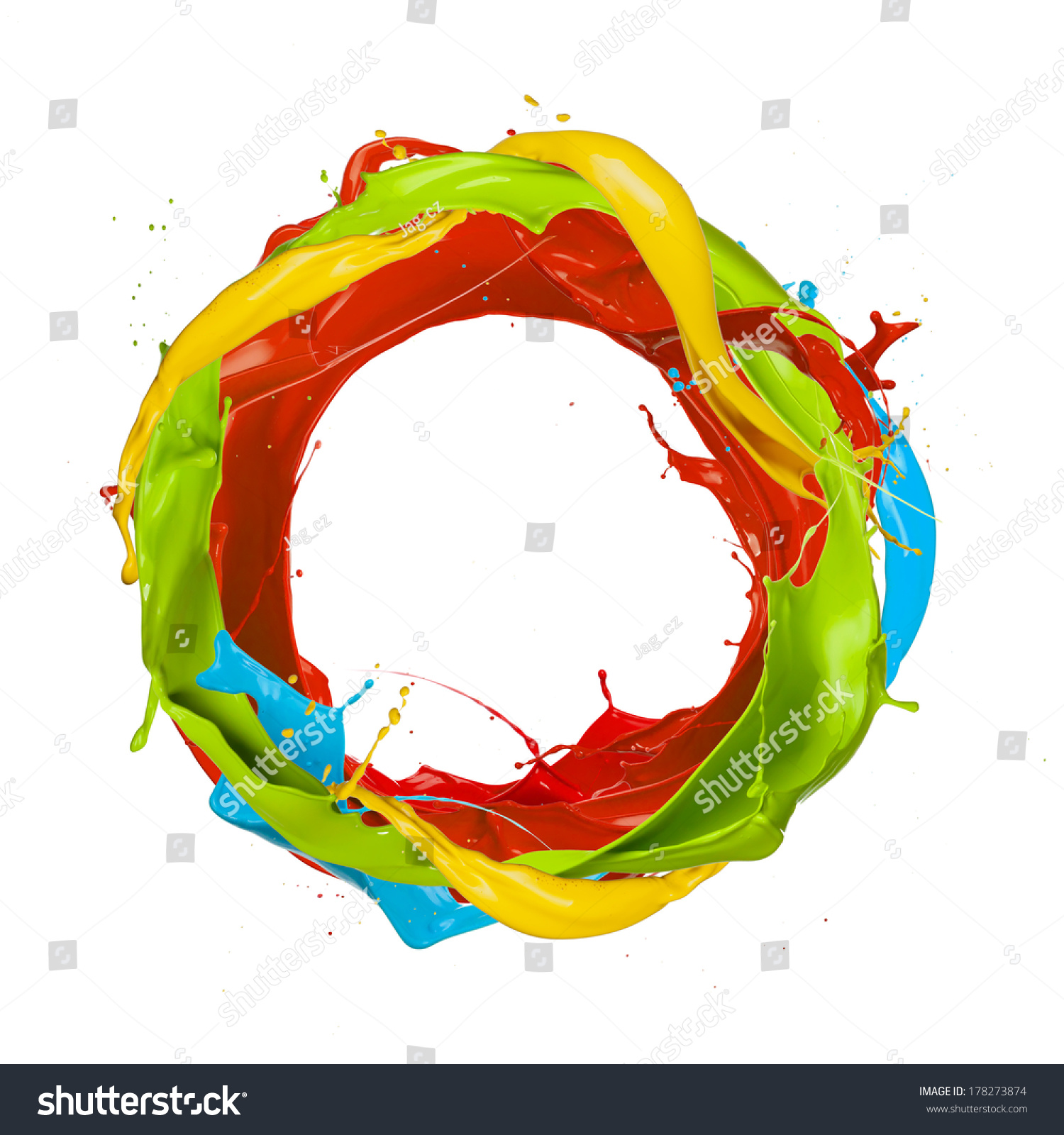 Paint Splashes Circle Isolated On White Background Stock Photo ...