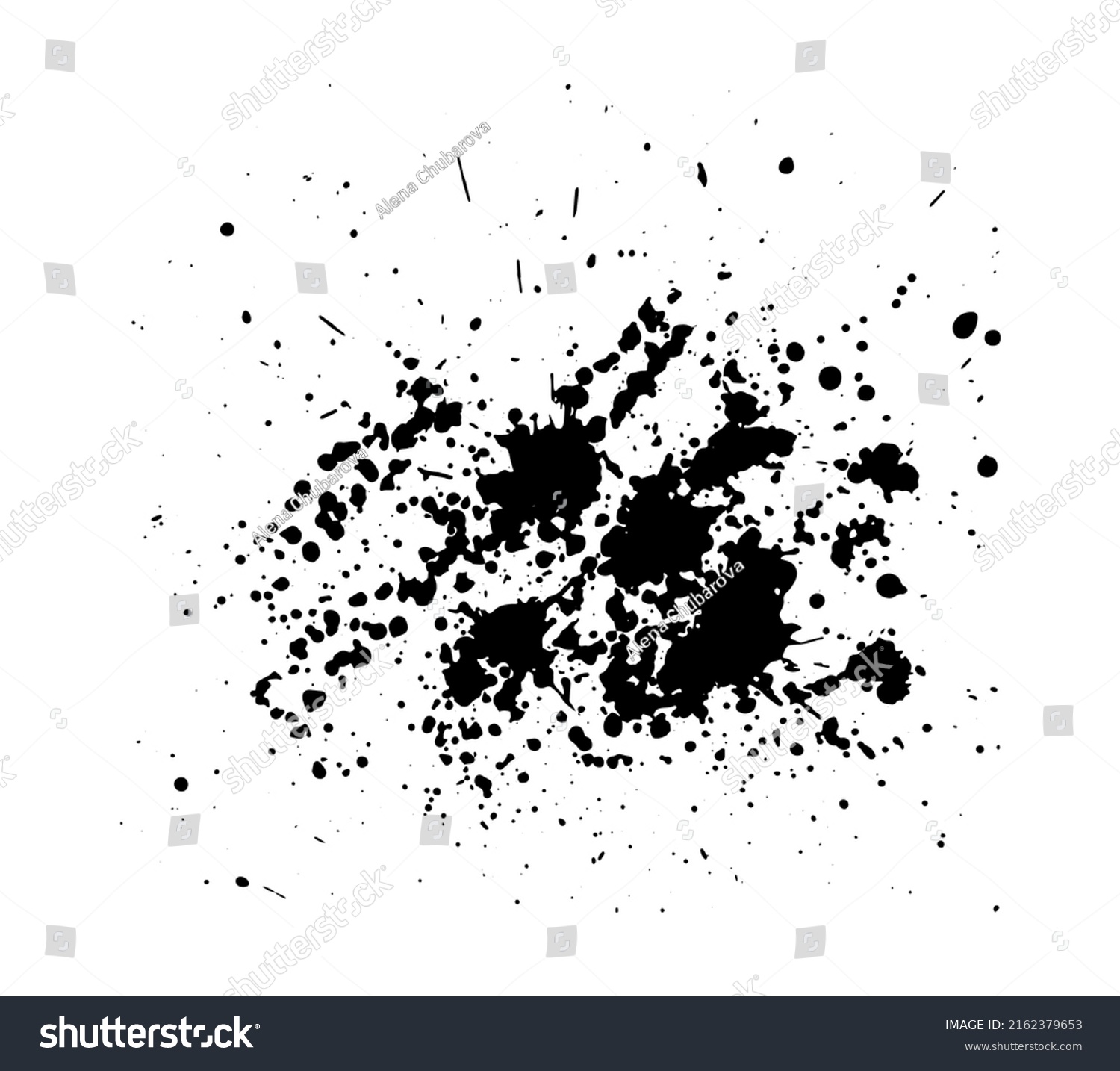 Paint Splashes Isolated Black Spots Paint Stock Illustration 2162379653 ...