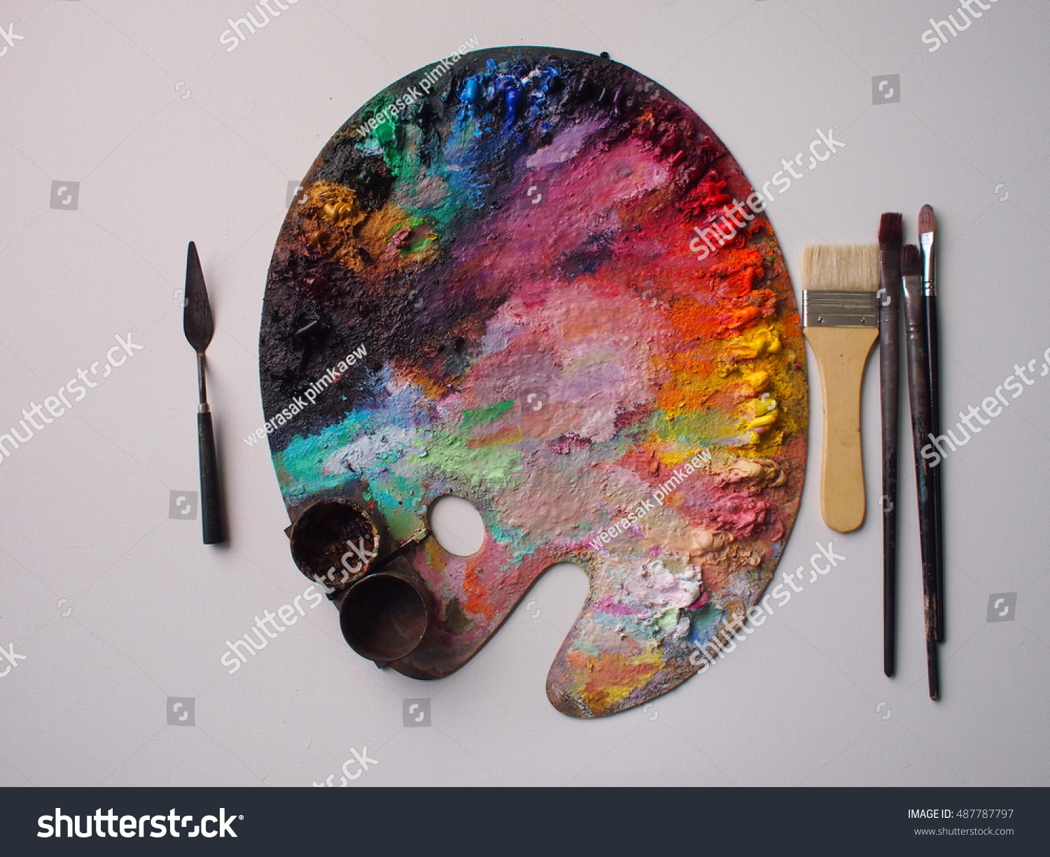 wooden palette for oil painting