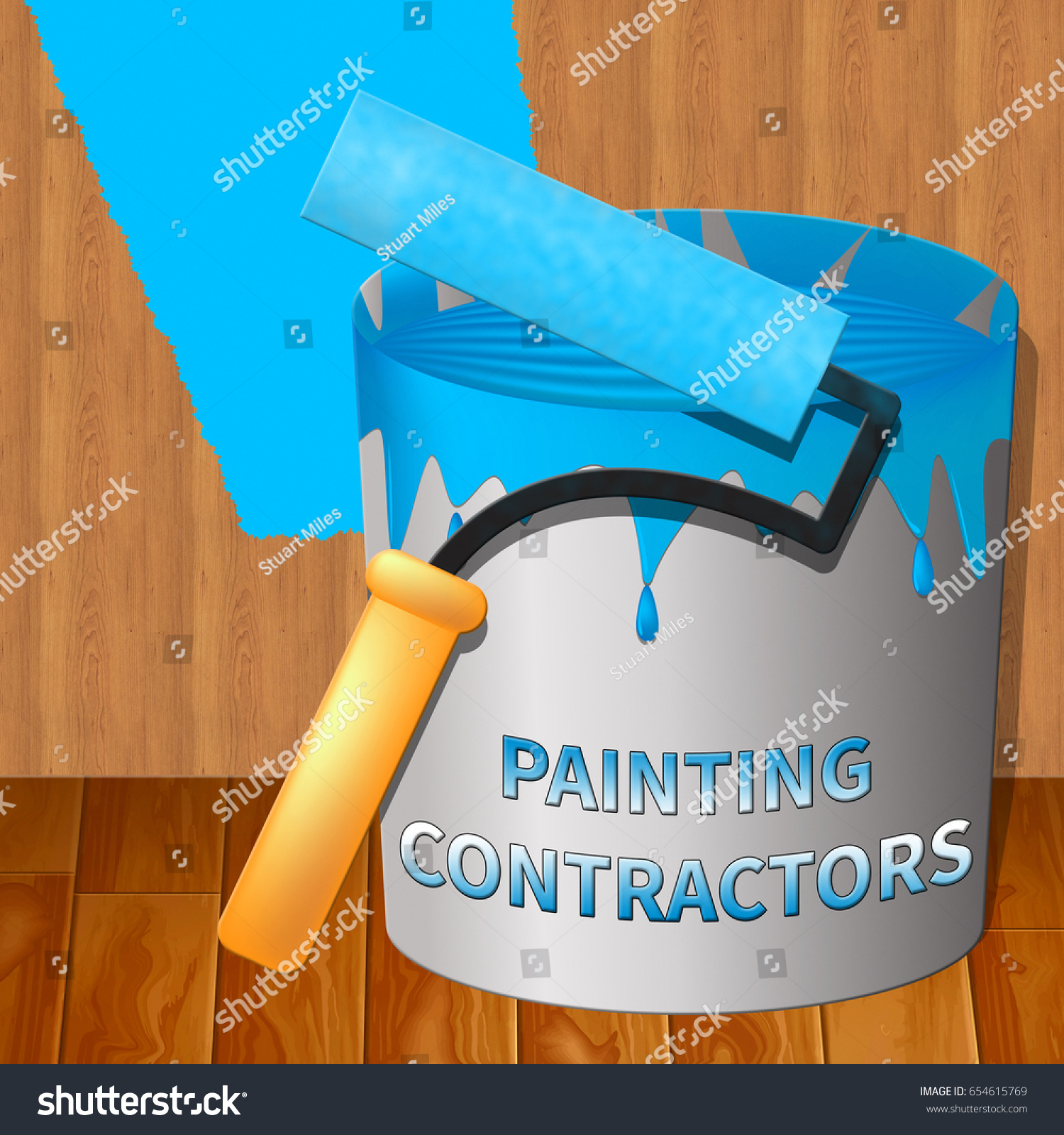 Painting Contractors Meaning Paint Contract 3d Stock Illustration