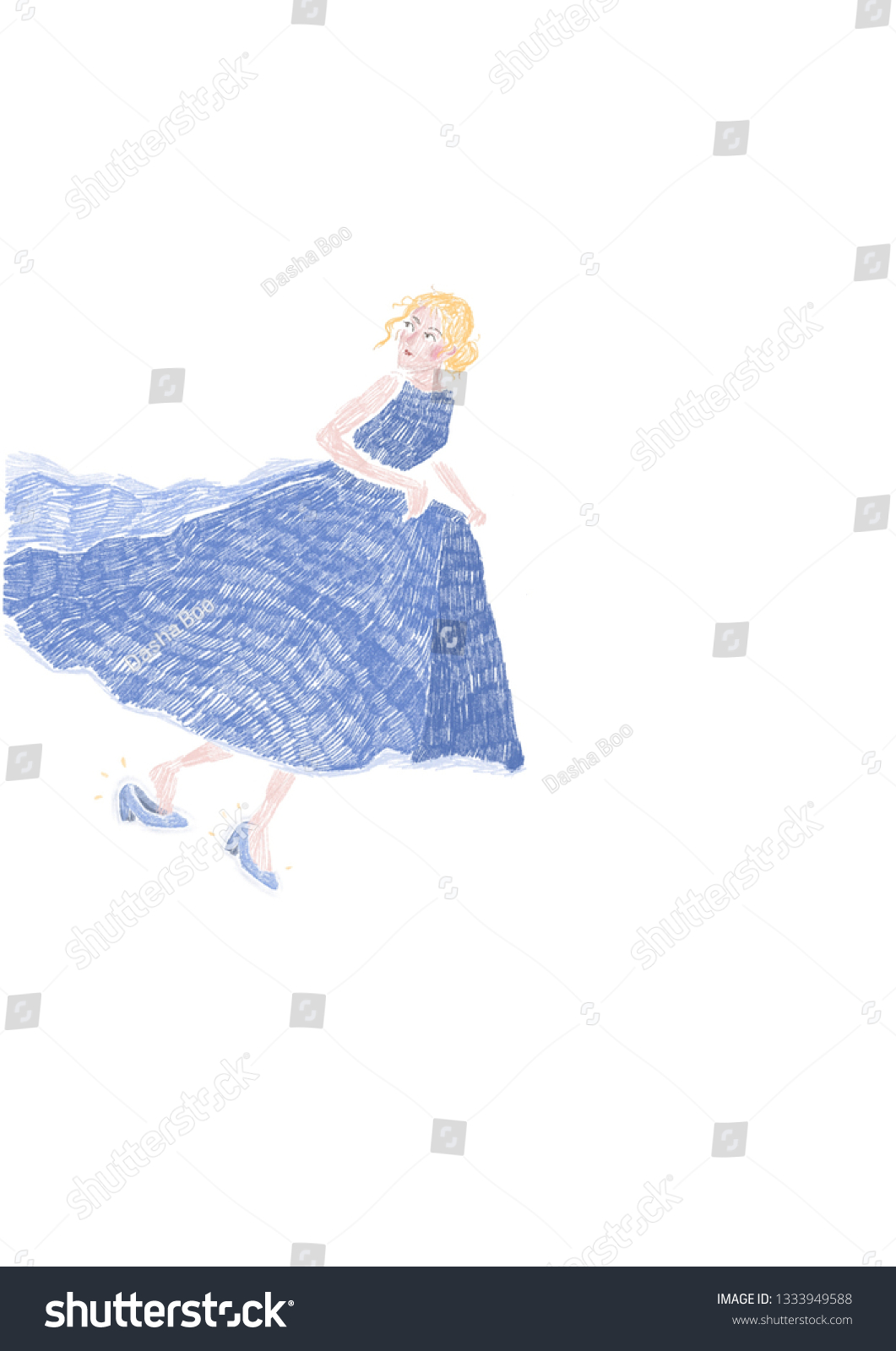 Painting Cinderella Losing Her Shoe のイラスト素材