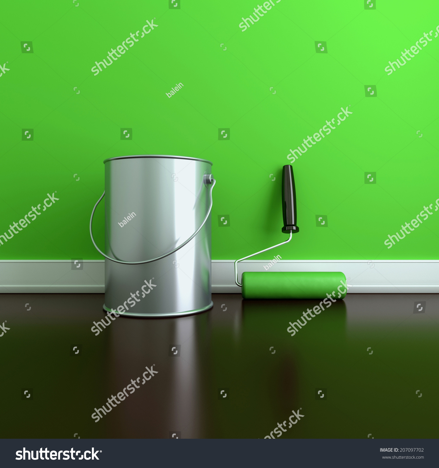 painting-walls-green-paint-decorating-house-stock-illustration