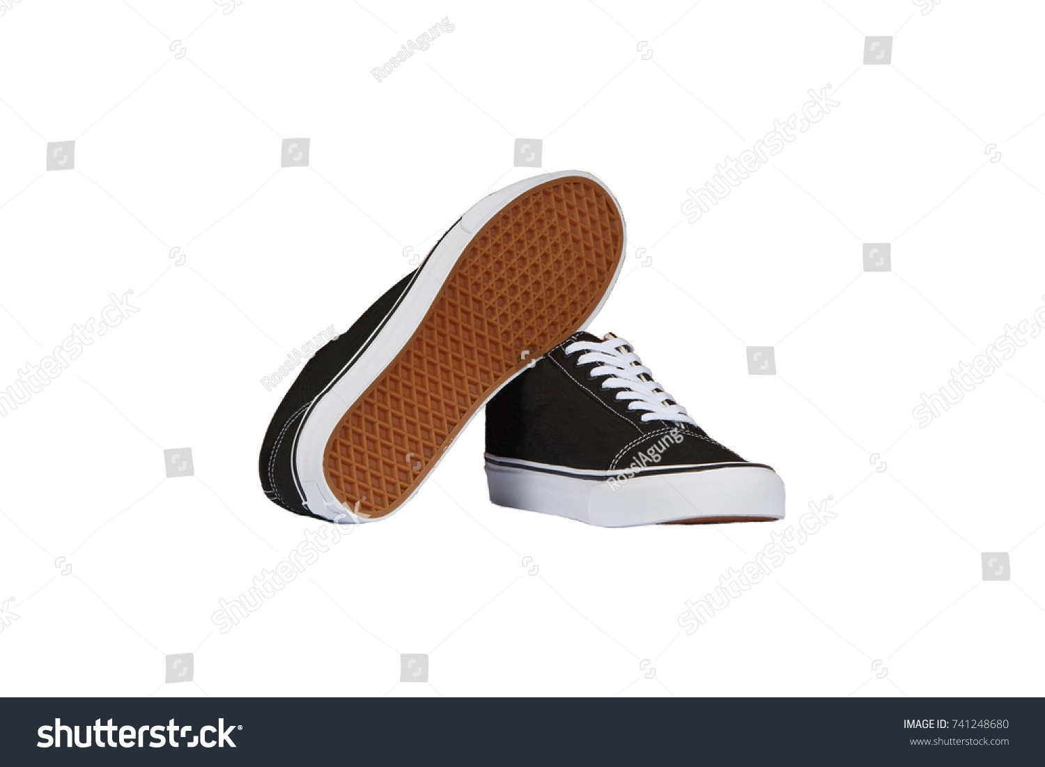 Pair Black White Sneakers Isolated On Stock Photo 741248680 | Shutterstock