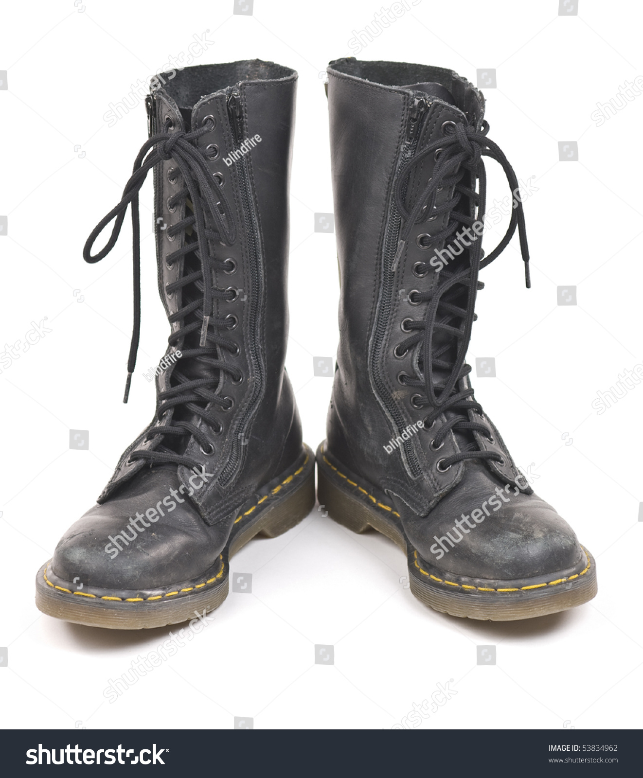 worn combat boots