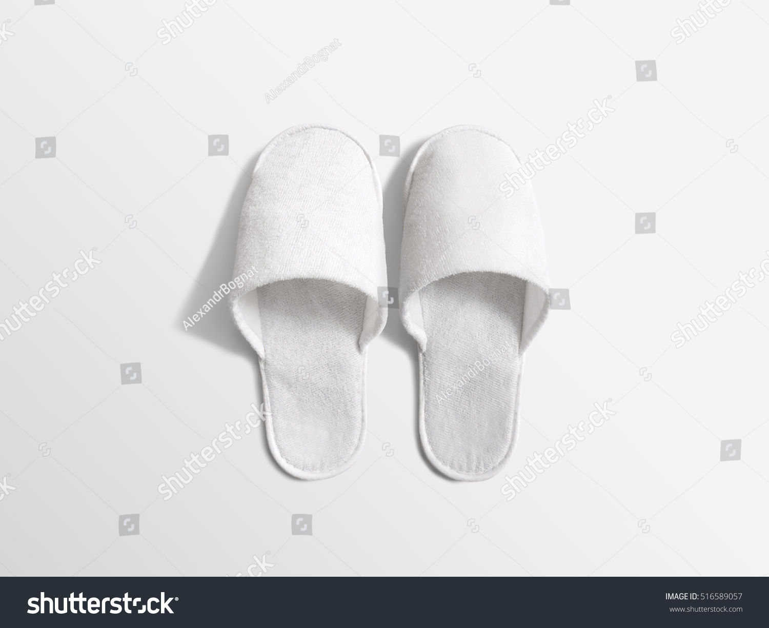 Download Pair Blank Soft White Home Slippers Stock Photo 516589057 ...