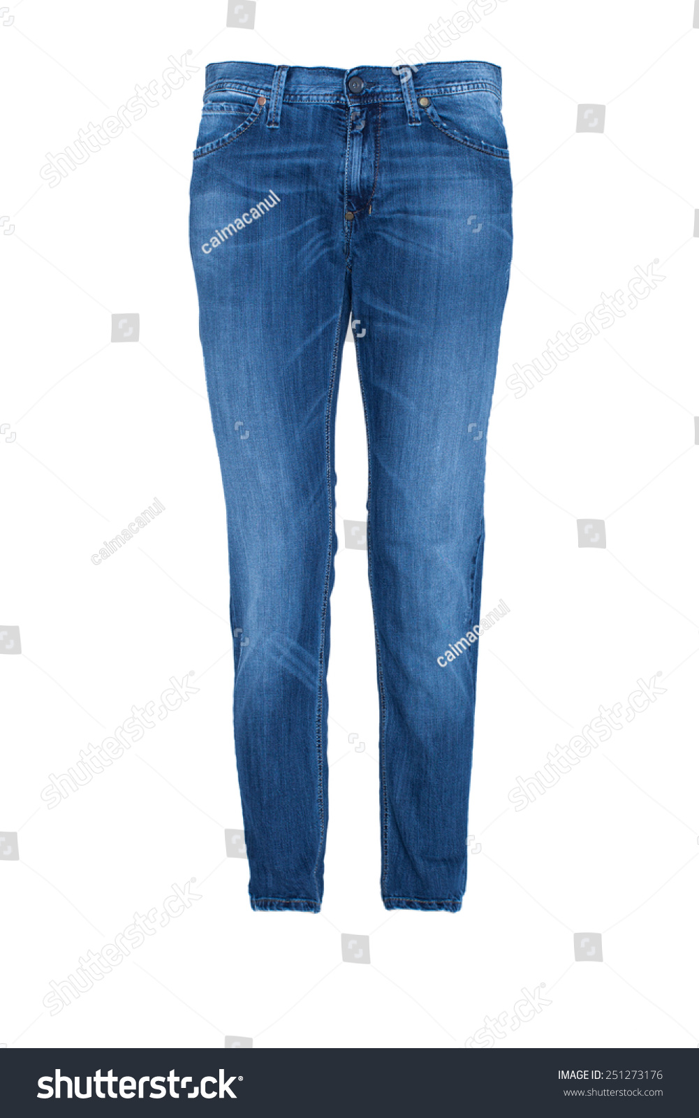 Pair Blue Jeans Isolated On White Stock Photo 251273176 - Shutterstock