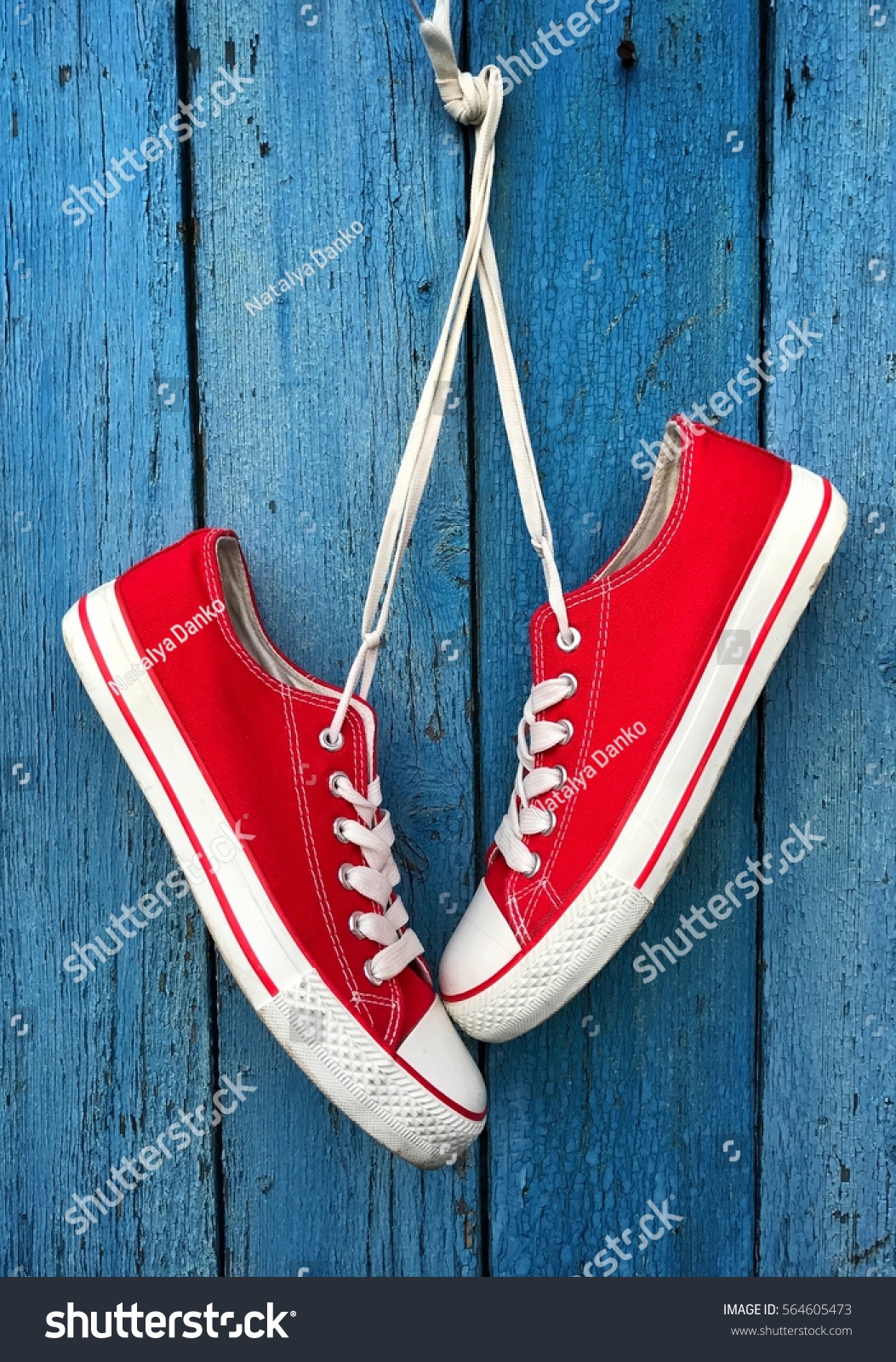 bright red sneakers