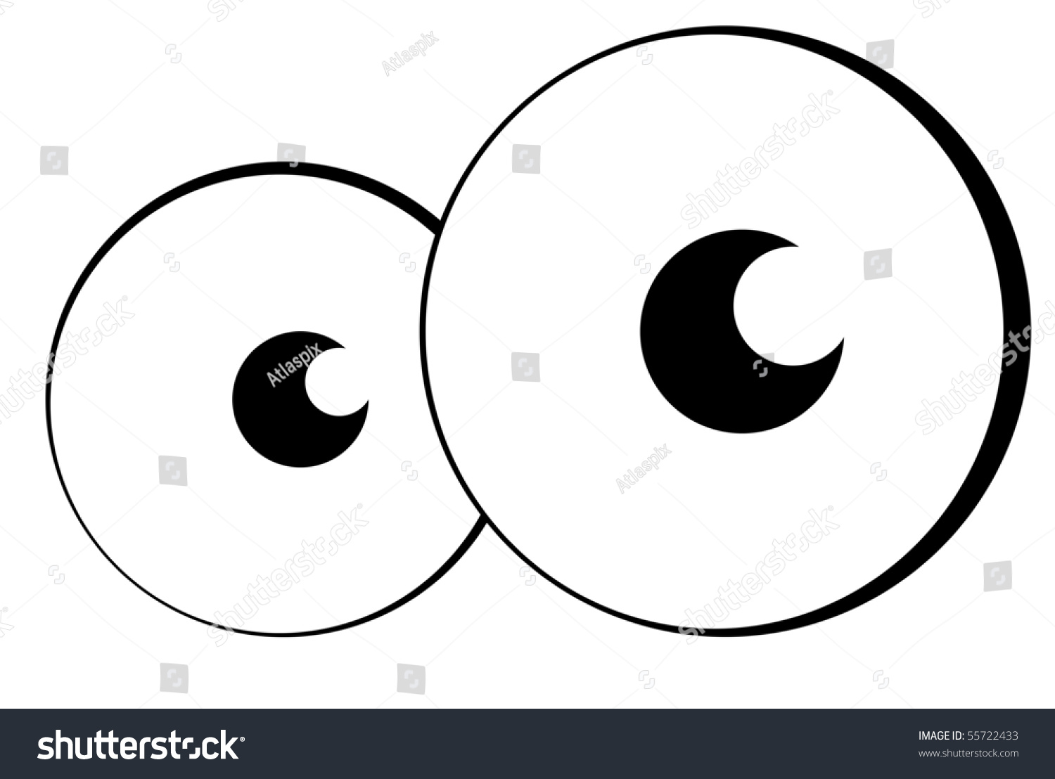 Pair Cartoon Eyes Eyeballs Looking Out Stock Illustration 55722433 ...