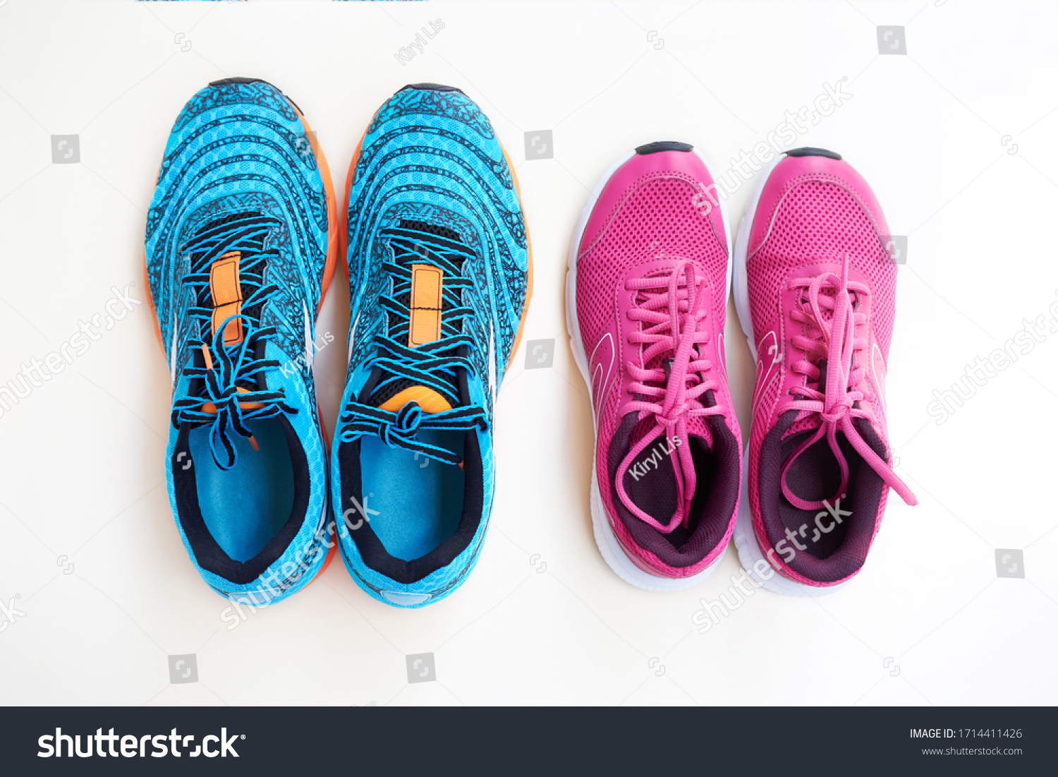 Pair Mens Blue Sneakers Pair Womens Stock Photo 1714411426 | Shutterstock