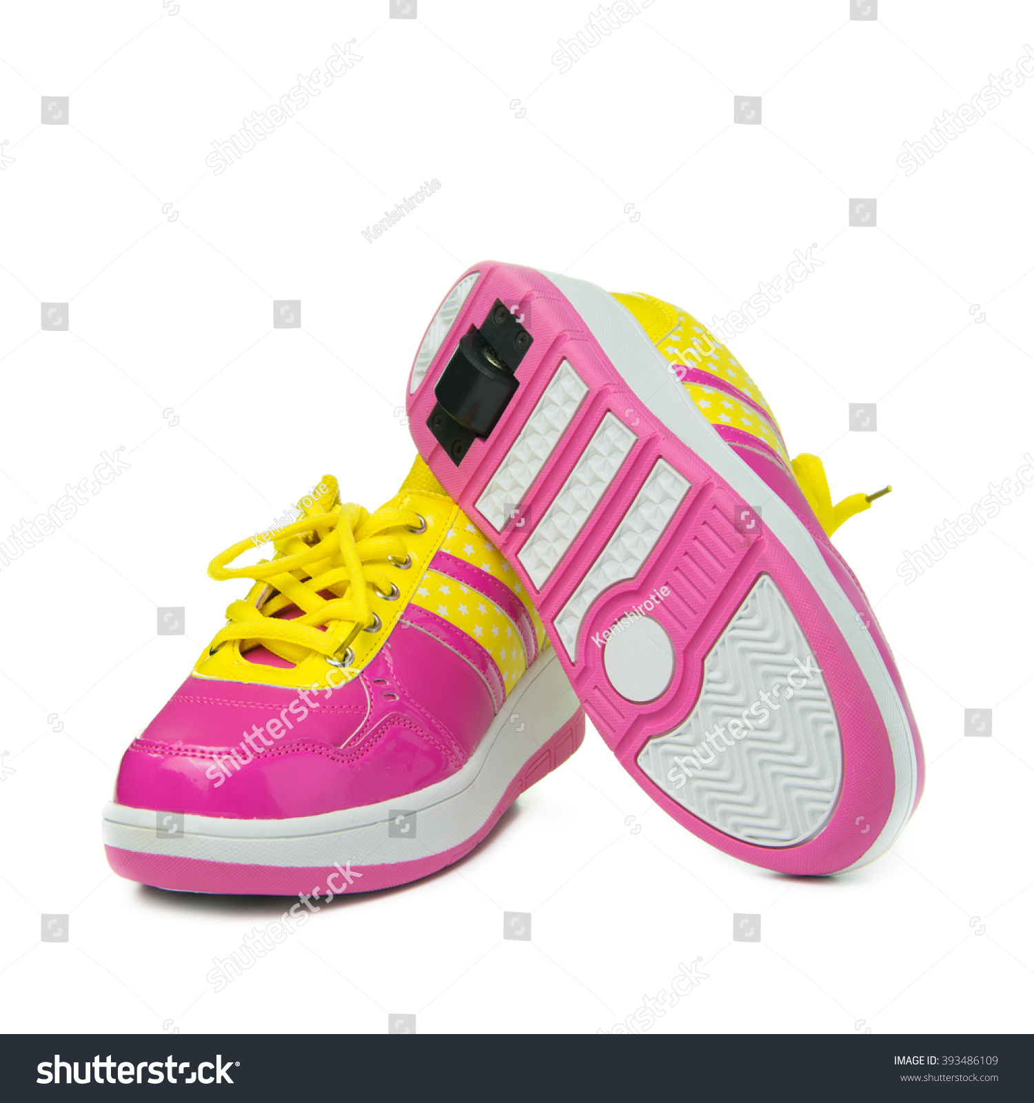 pink and white heelys