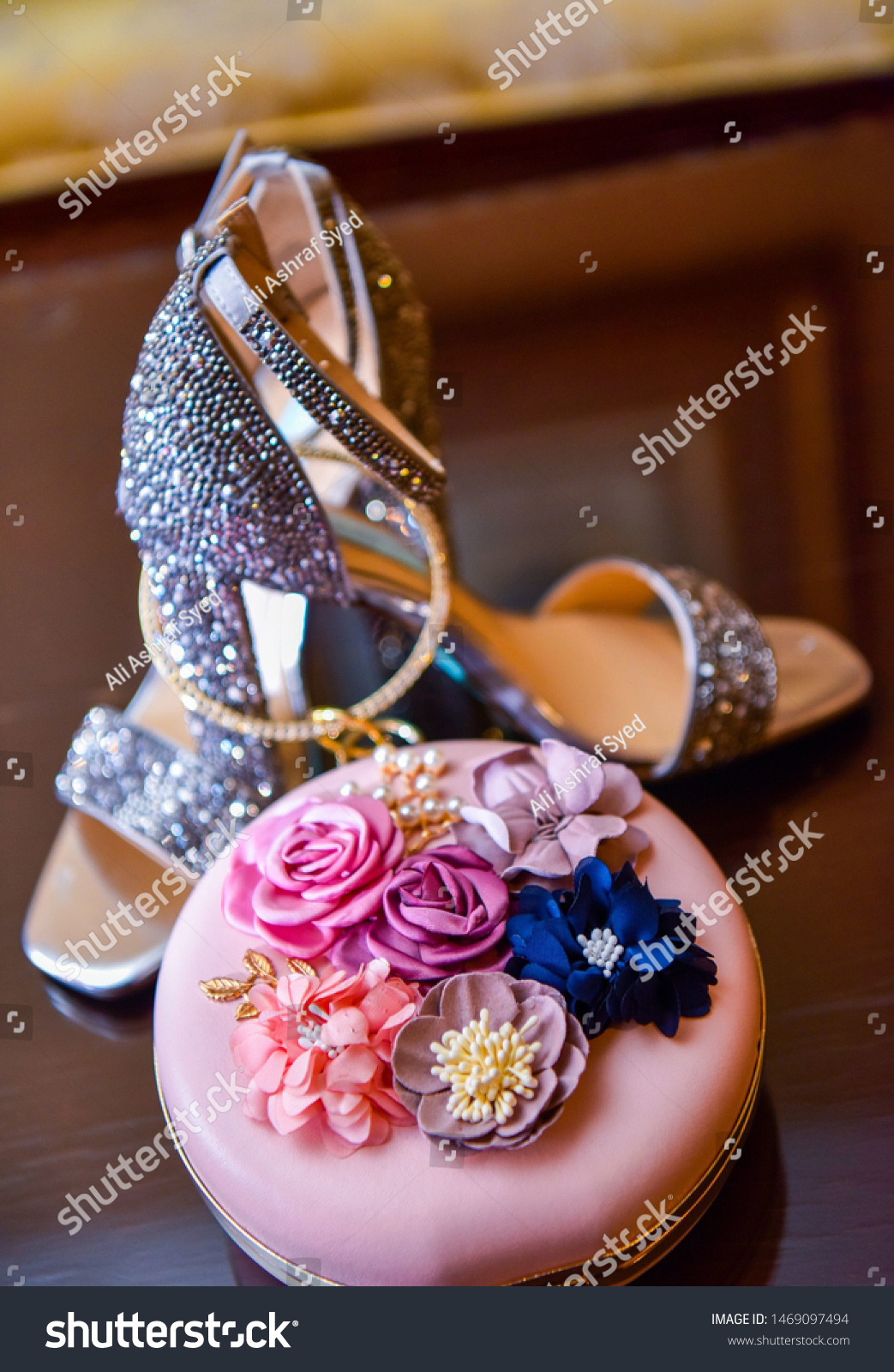 wedding shoes and purse