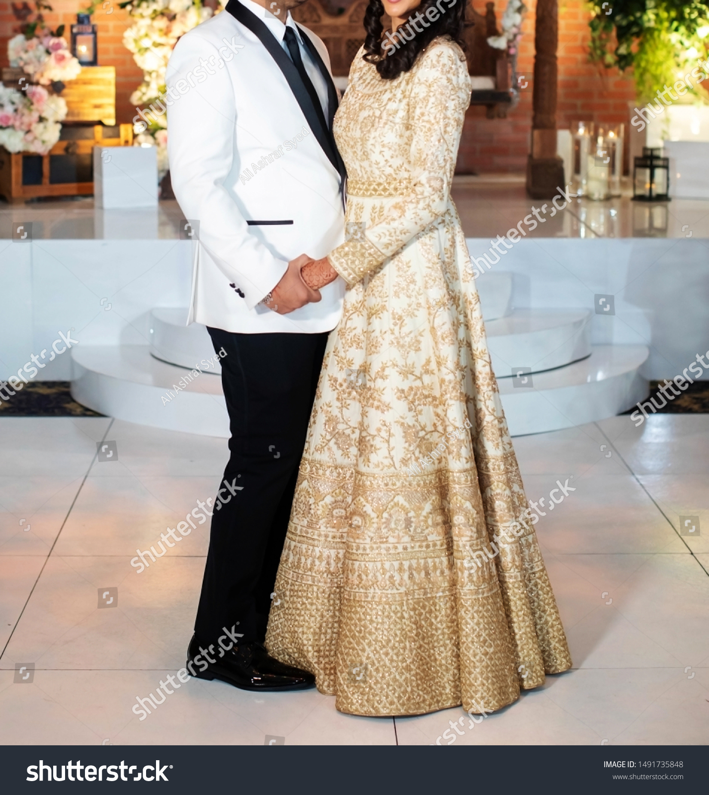 bridal lehenga and groom suit