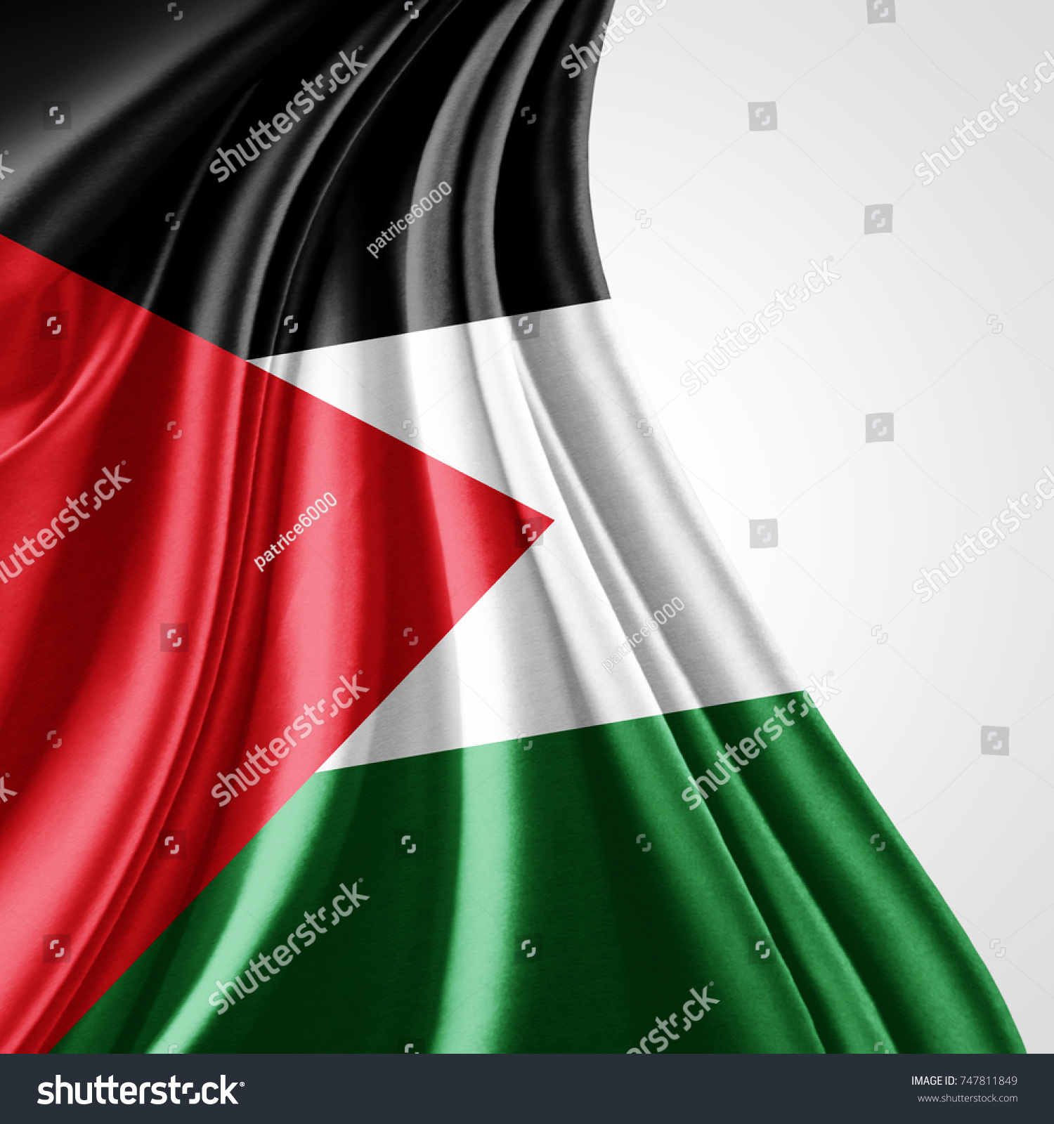 Palestine Flag Silk Copyspace Your Text Stock Illustration 747811849 ...