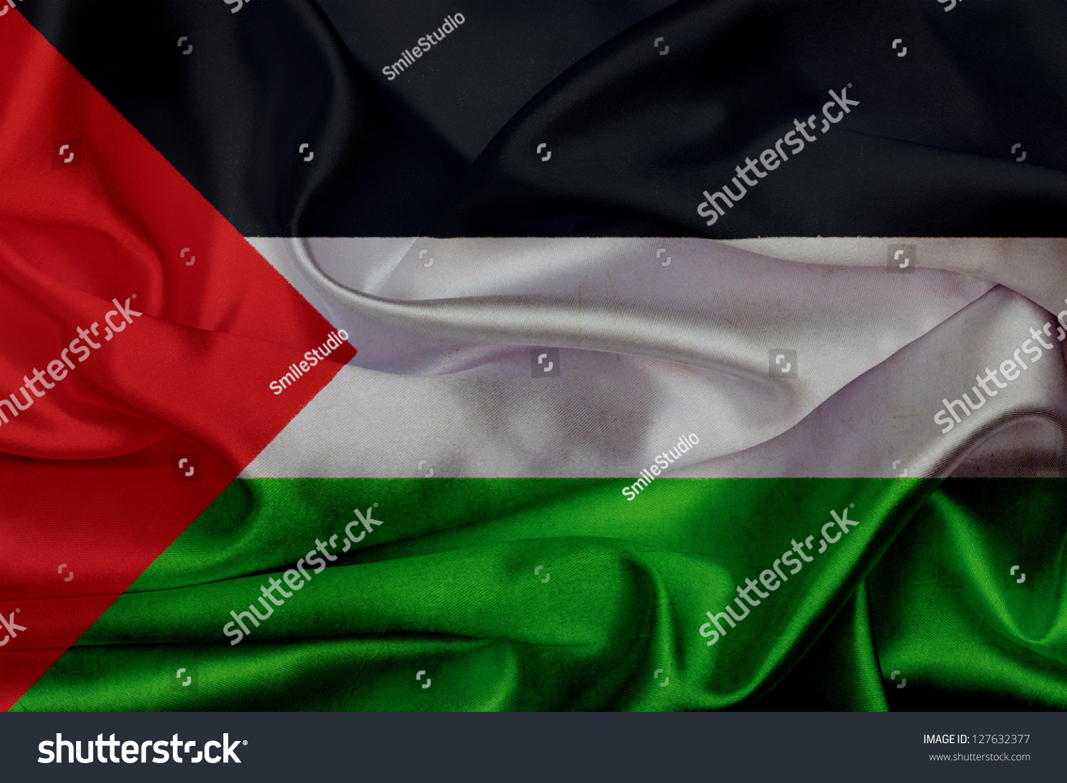 Palestine Grunge Waving Flag Stock Photo 127632377 : Shutterstock